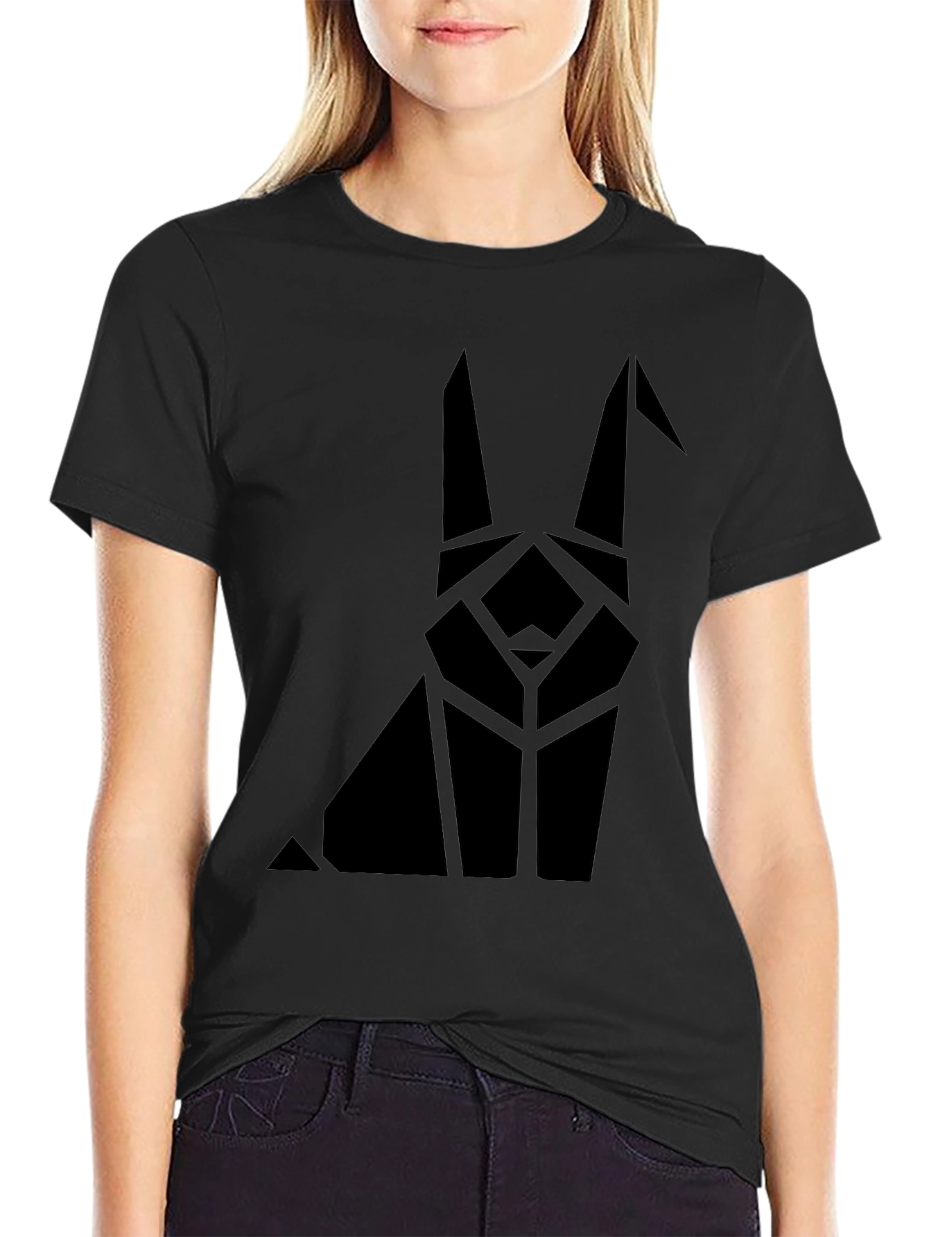 Geometric Rabbit Graphic Tee - Modern Style