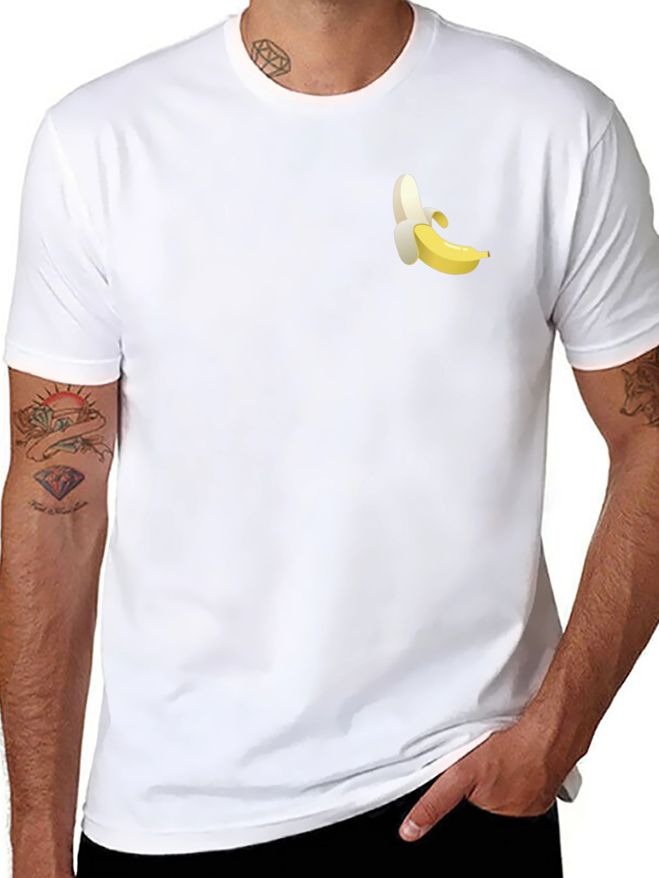Banana Graphic Print Black T-Shirt