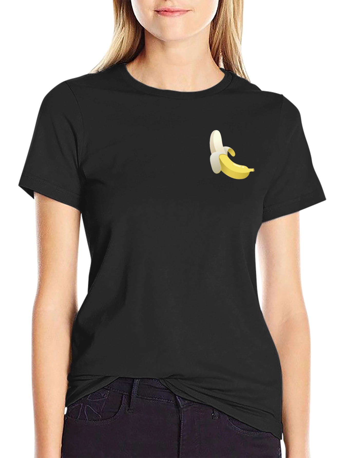 Banana Graphic Print Black T-Shirt