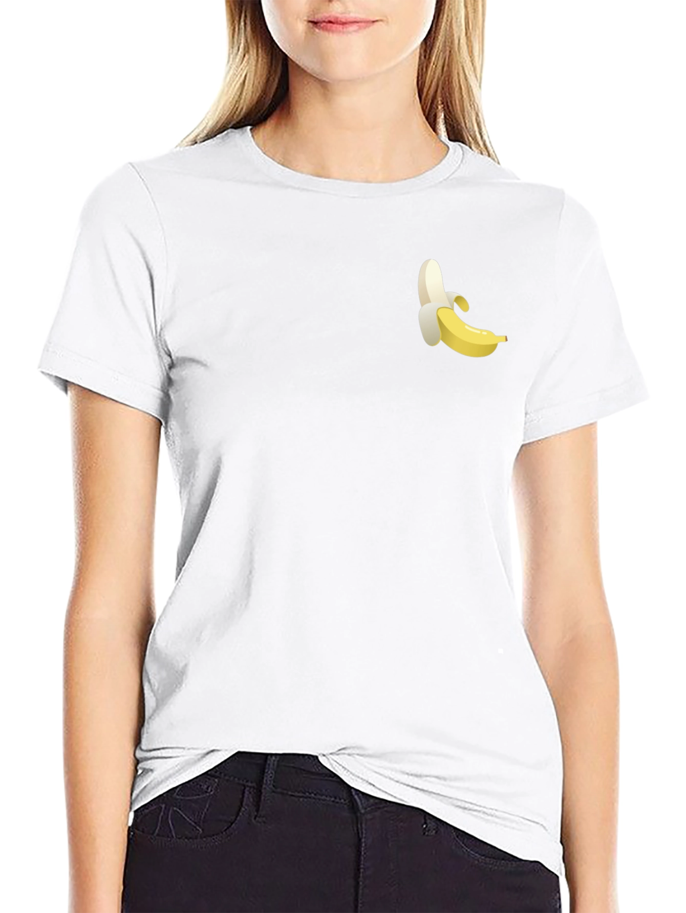 Banana Graphic Print Black T-Shirt