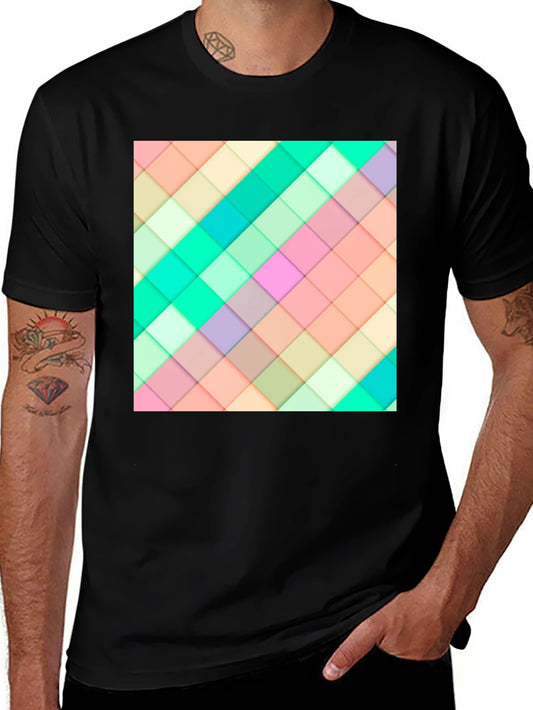 Geometric Pastel Squares T-Shirt