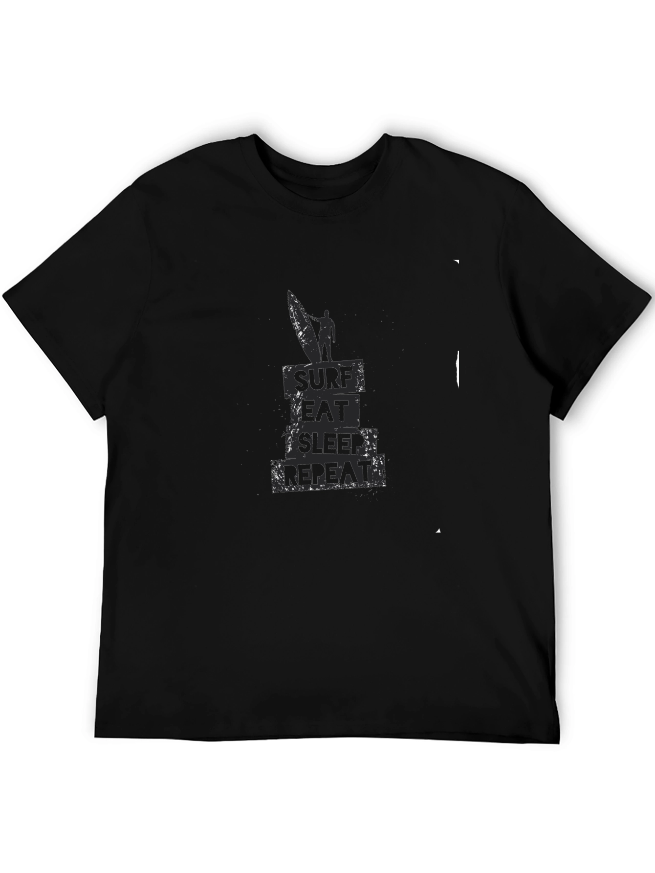 Surf Eat Sleep Repeat Black T-Shirt