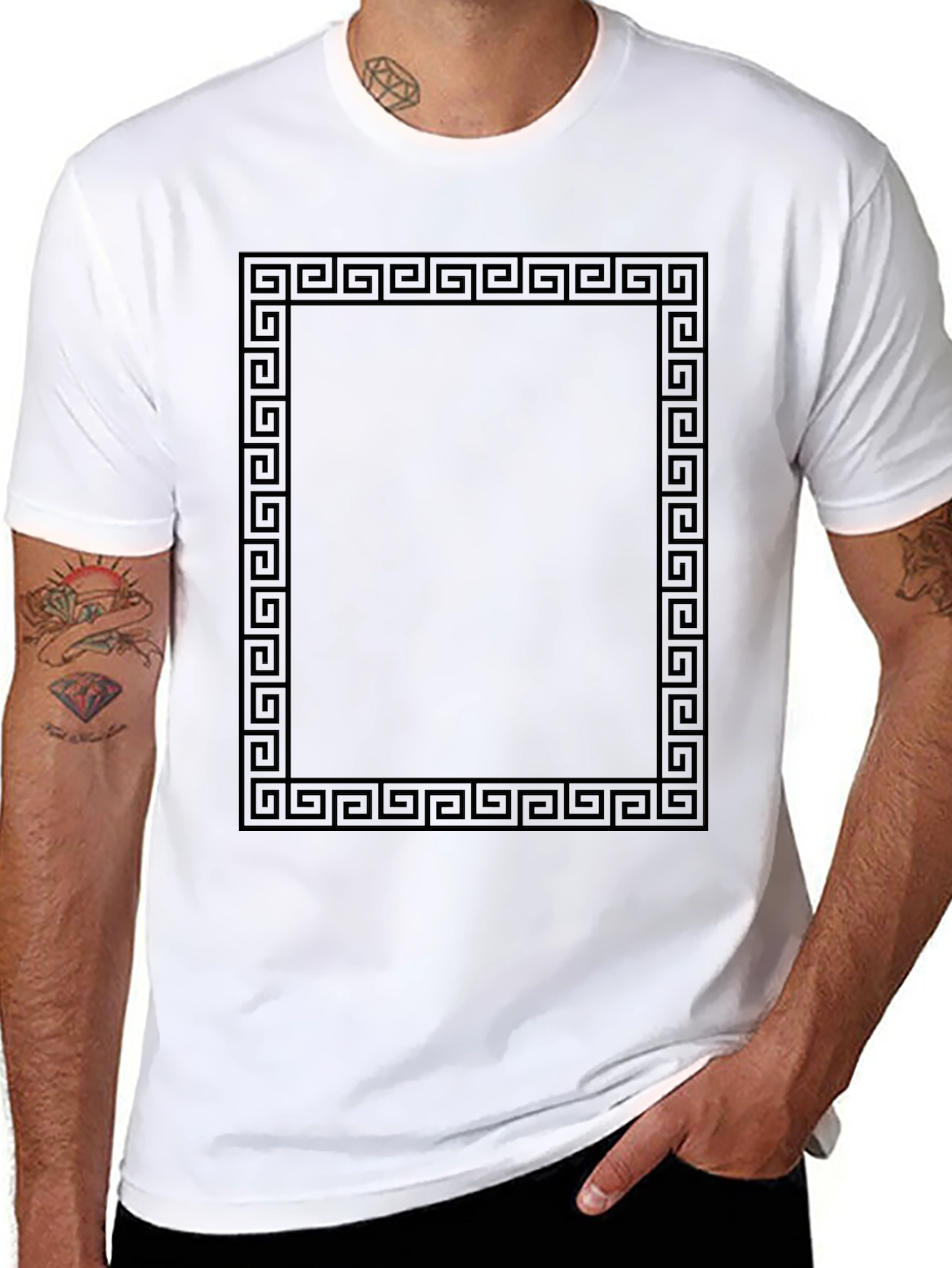 Geometric Framed Black T-Shirt