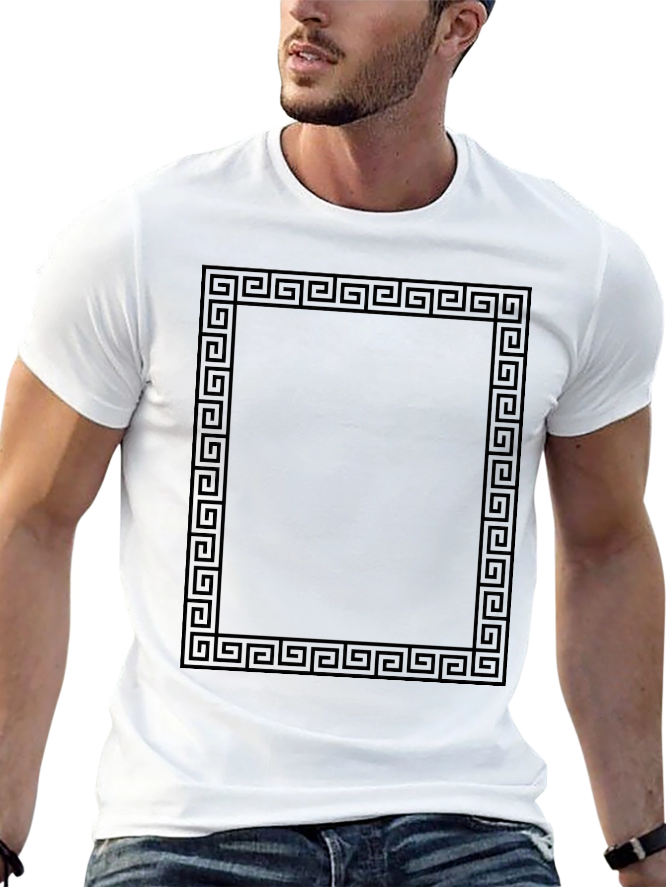 Geometric Framed Black T-Shirt