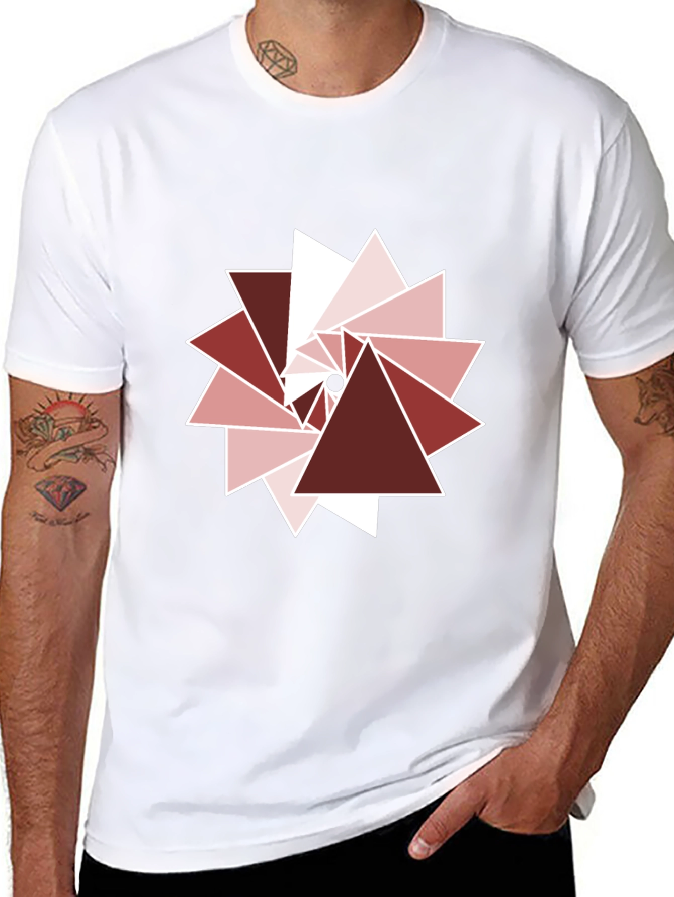 Geometric Triangle Pattern Tee