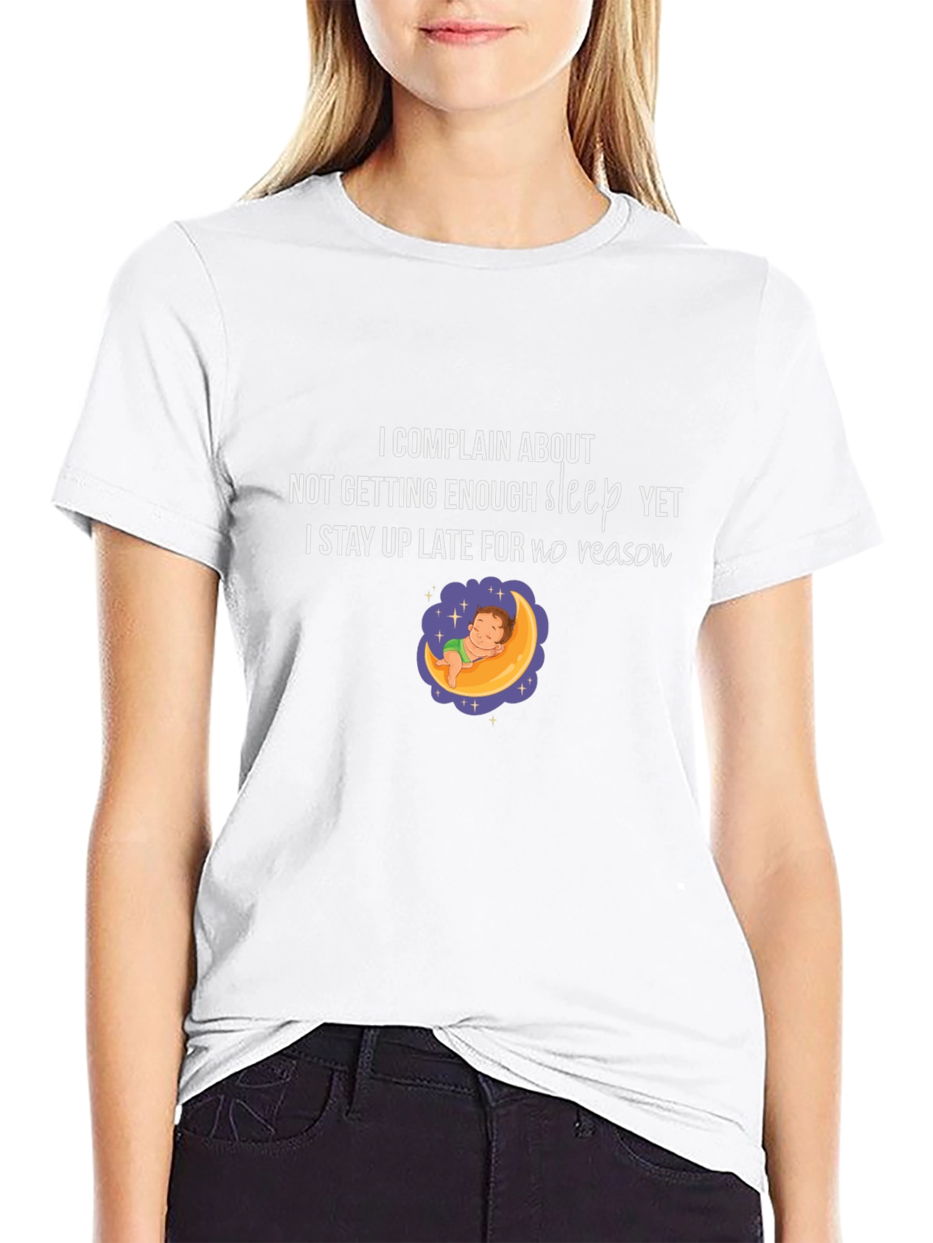 Funny Sleepy Black T-Shirt: I Complain About Sleep!