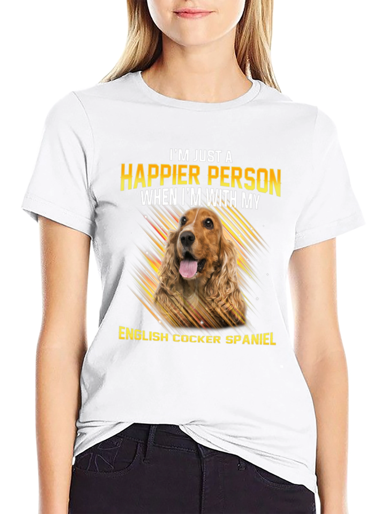 I’m Happier With My English Cocker Spaniel T-Shirt – Dog Lover Gift Tee