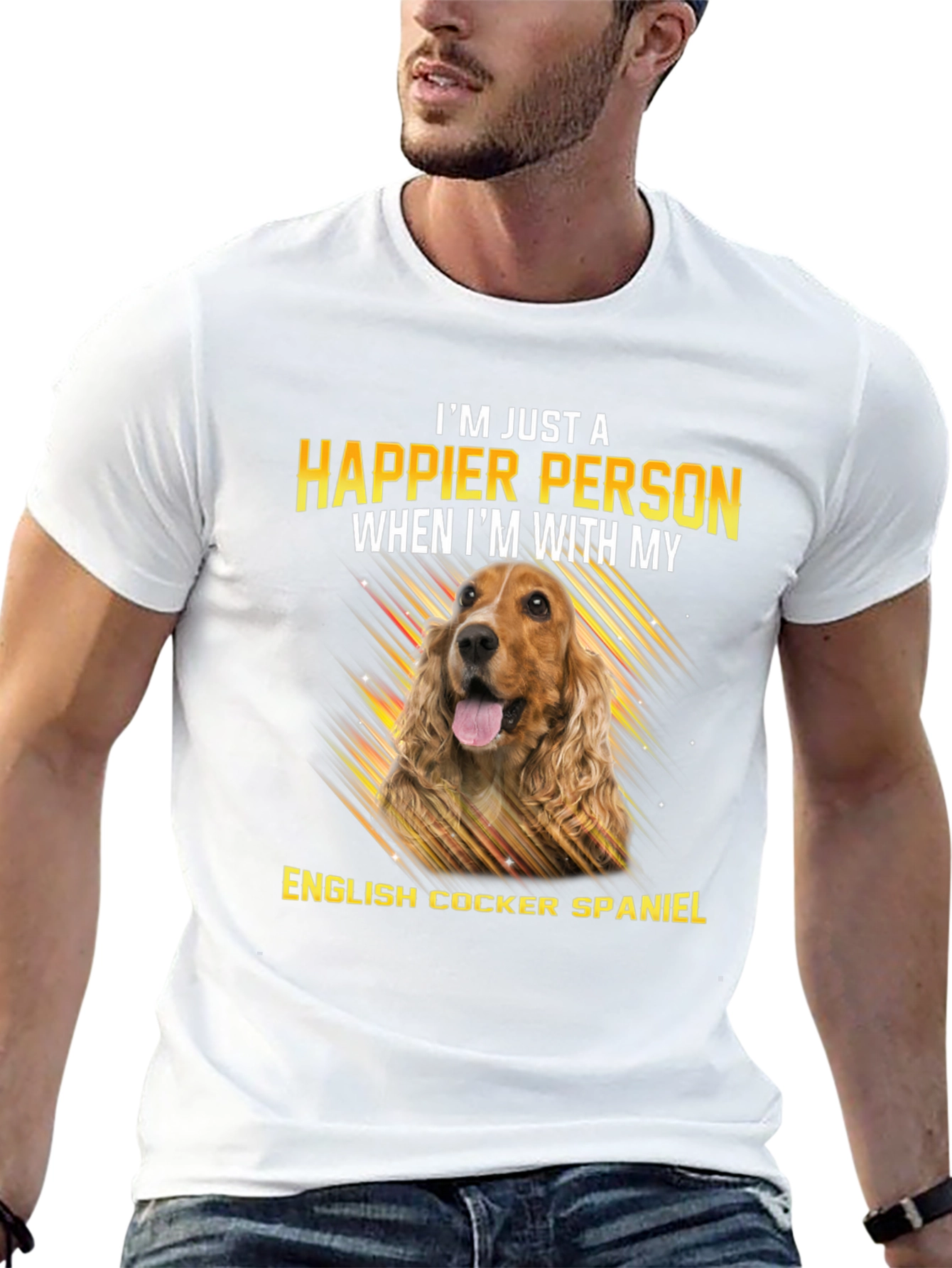 I’m Happier With My English Cocker Spaniel T-Shirt – Dog Lover Gift Tee