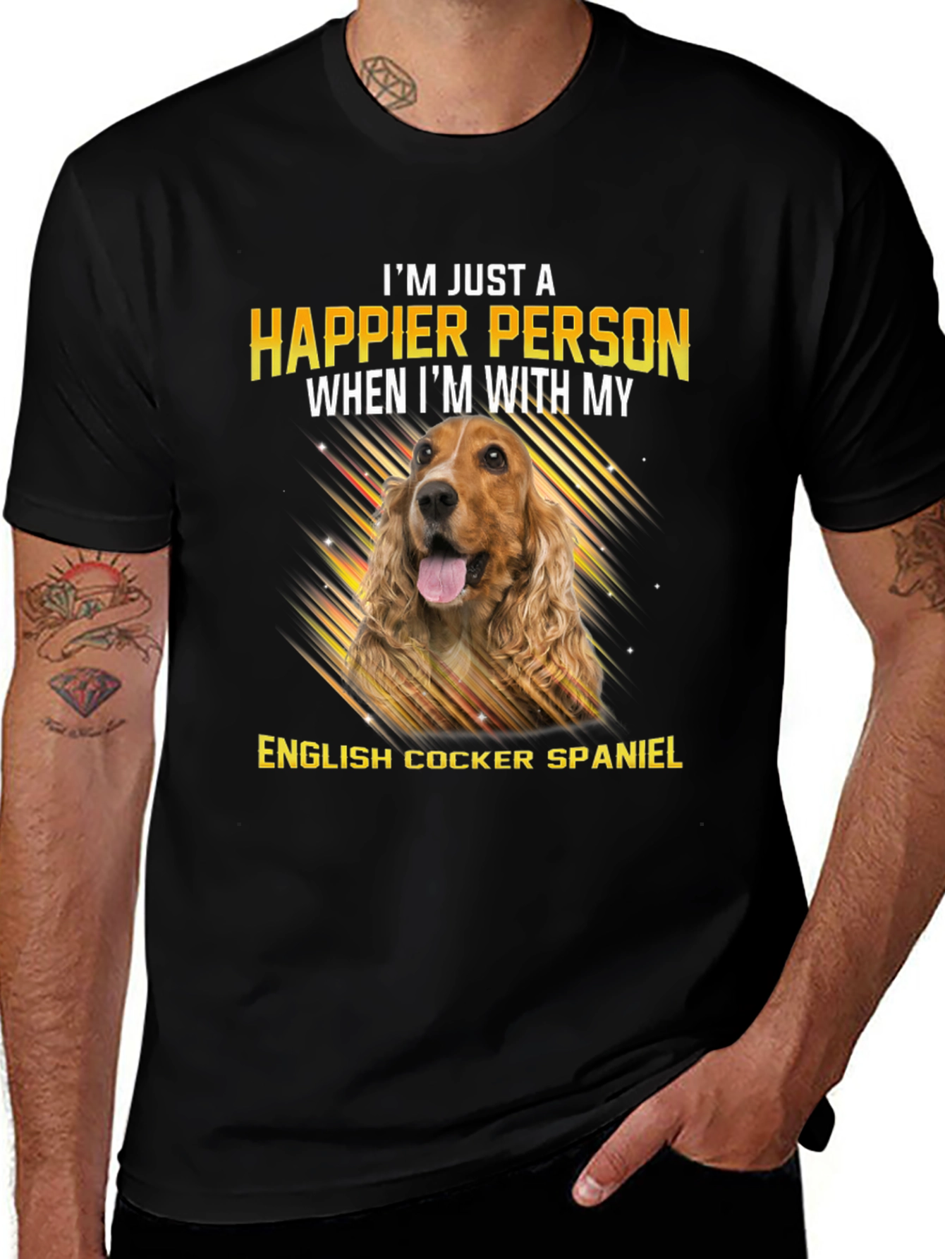 I’m Happier With My English Cocker Spaniel T-Shirt – Dog Lover Gift Tee