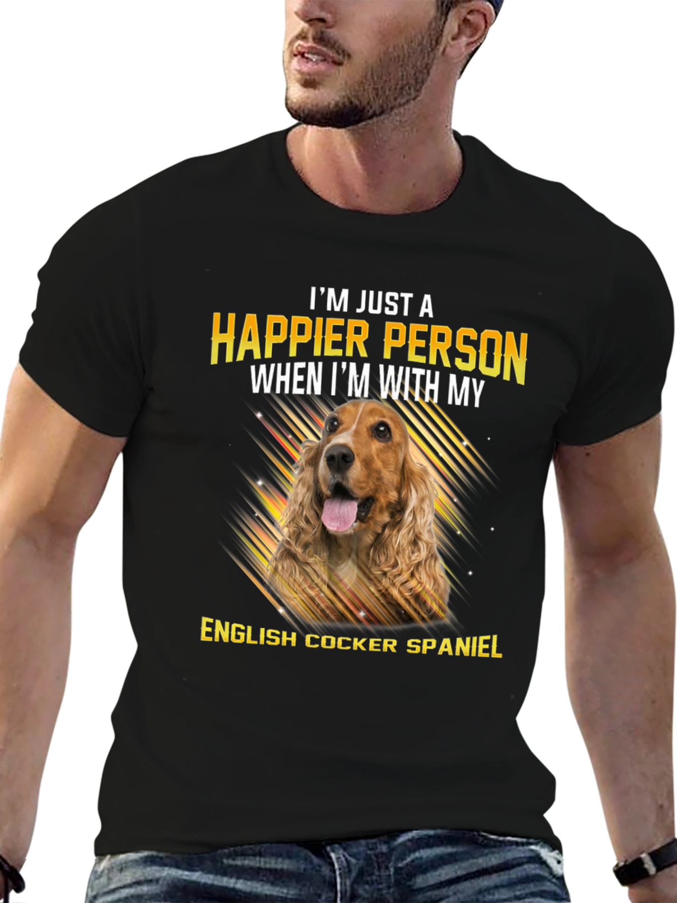 I’m Happier With My English Cocker Spaniel T-Shirt – Dog Lover Gift Tee