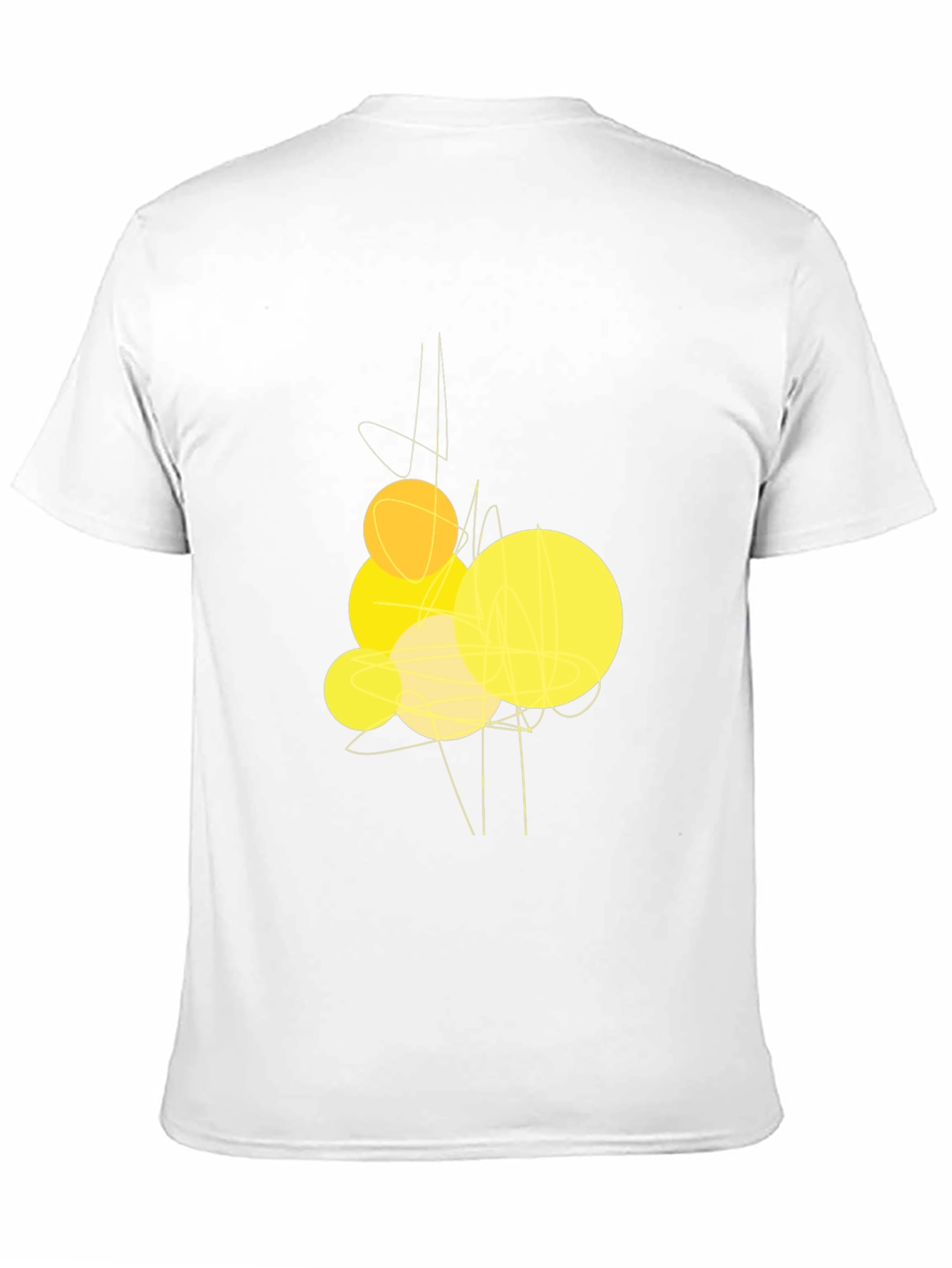 Abstract Yellow Circles Graphic Black T-Shirt
