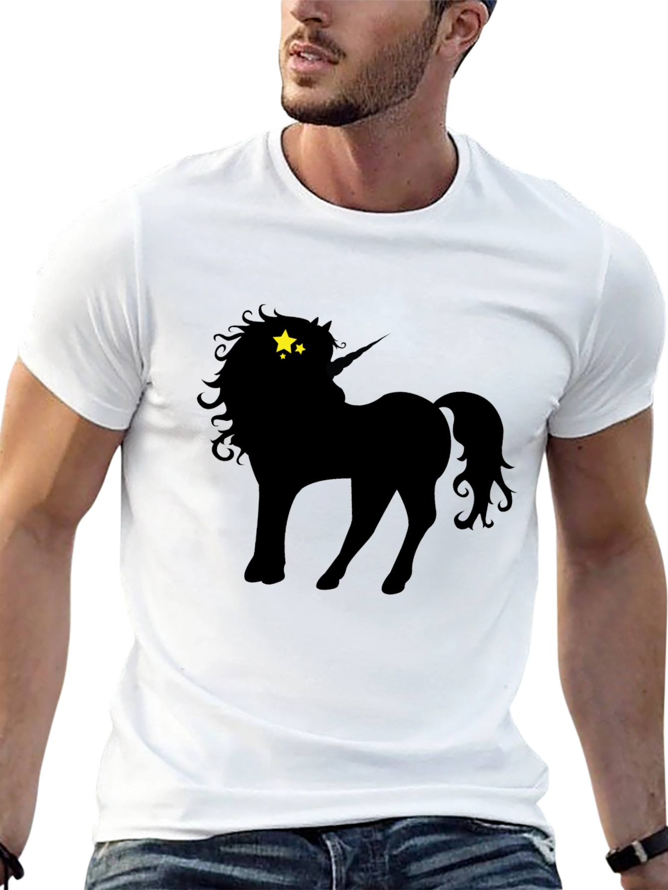 Black Unicorn Starry Eyes Graphic Tee