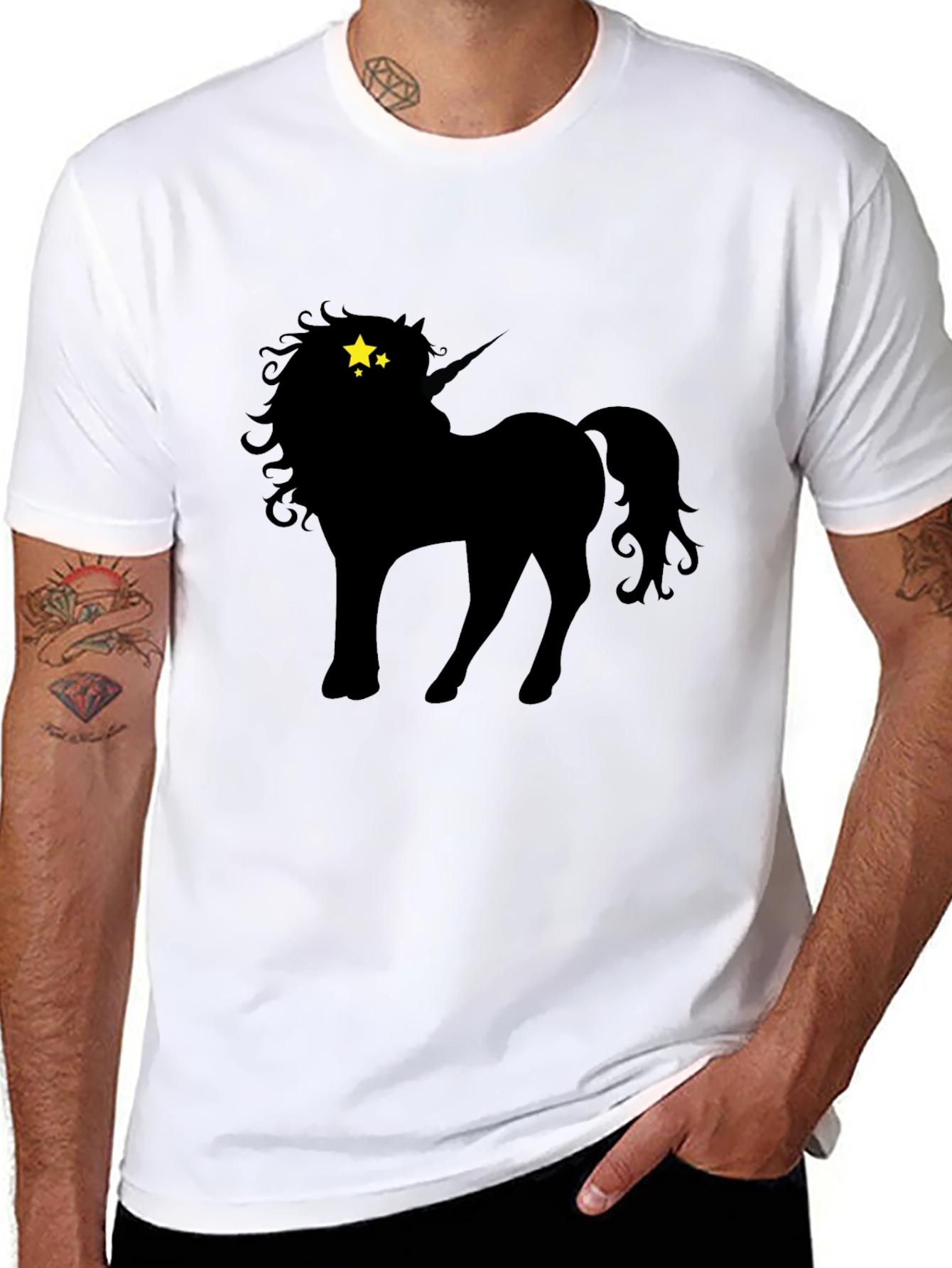 Black Unicorn Starry Eyes Graphic Tee