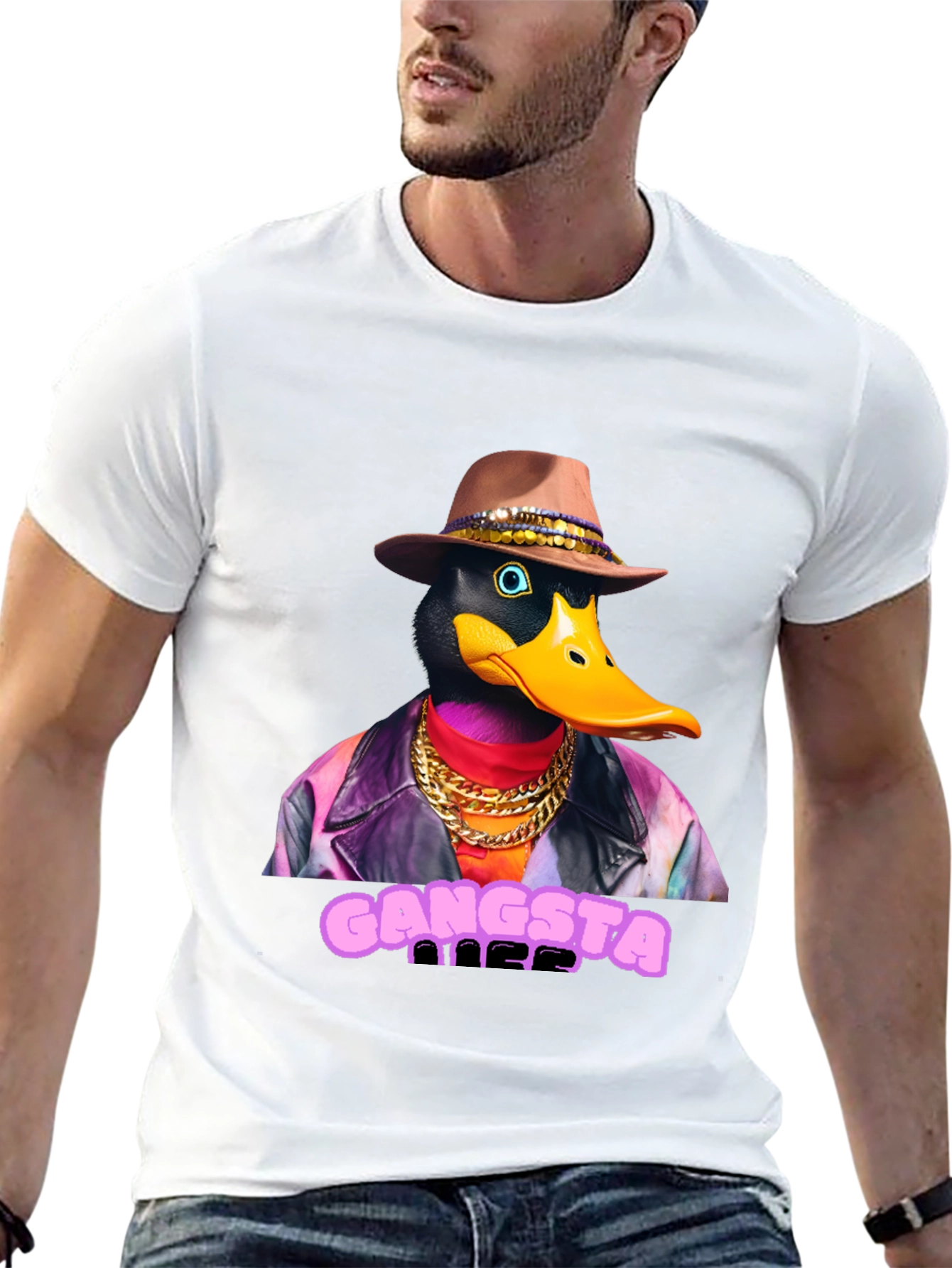 Gangsta Duck Graphic Tee - Black T-Shirt