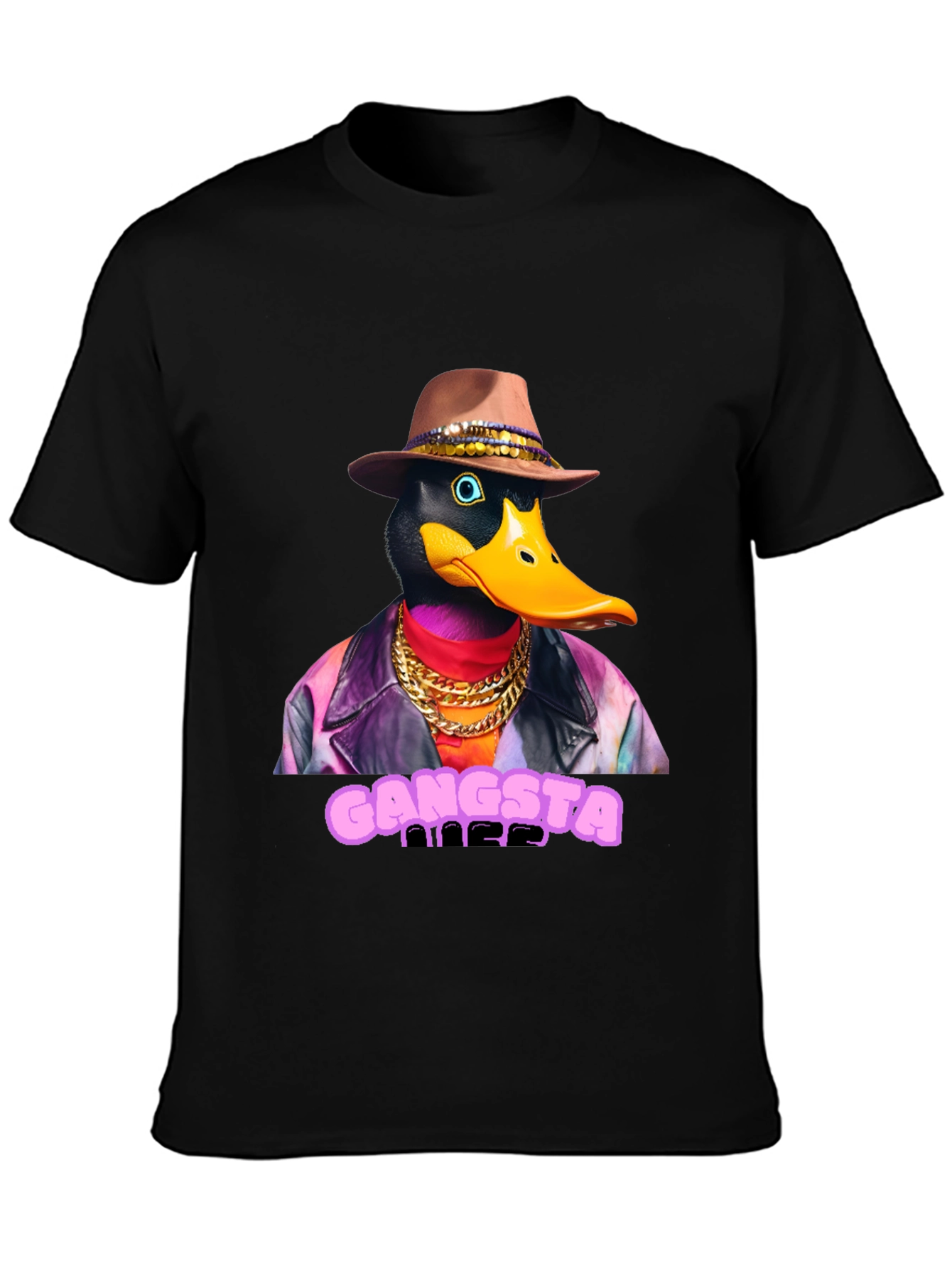 Gangsta Duck Graphic Tee - Black T-Shirt