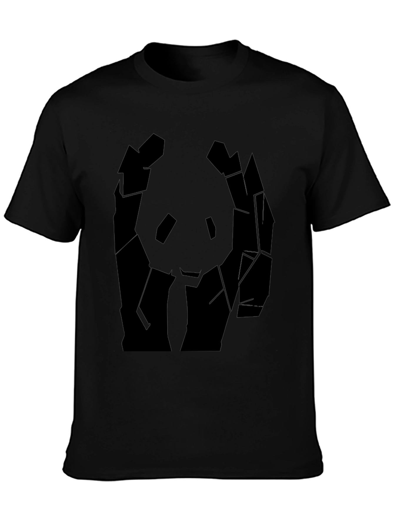 Geometric Panda Graphic Tee - Mens Black T-Shirt