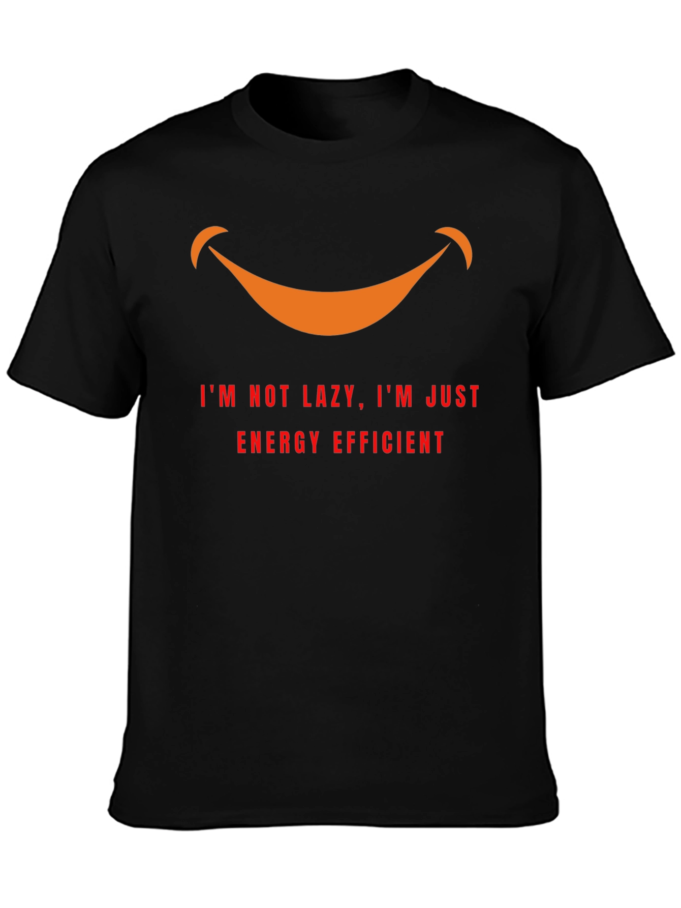 Lazy? Energy Efficient Graphic Tee - Black Cotton