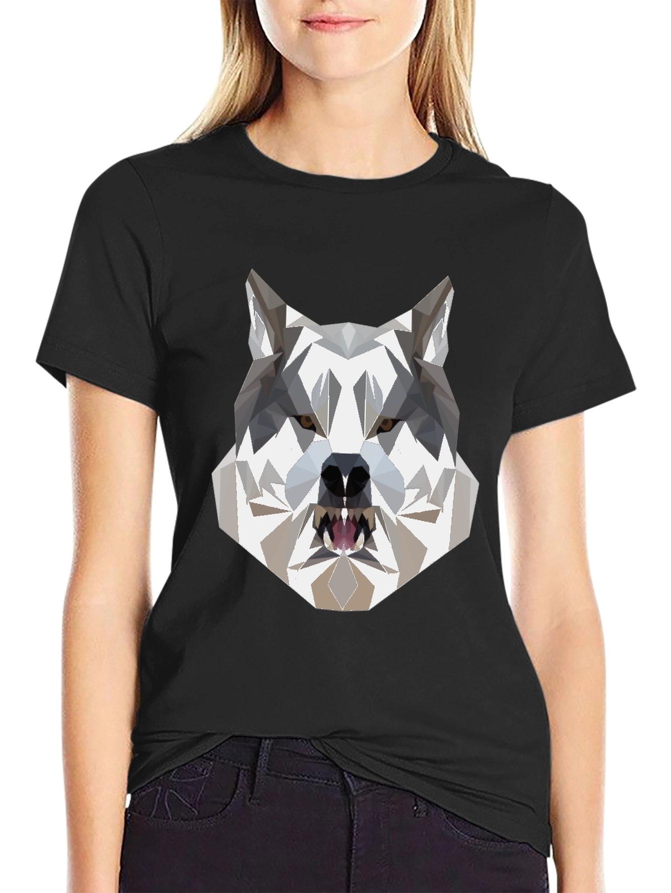 Geometric Wolf T-Shirt - Modern Graphic Tee