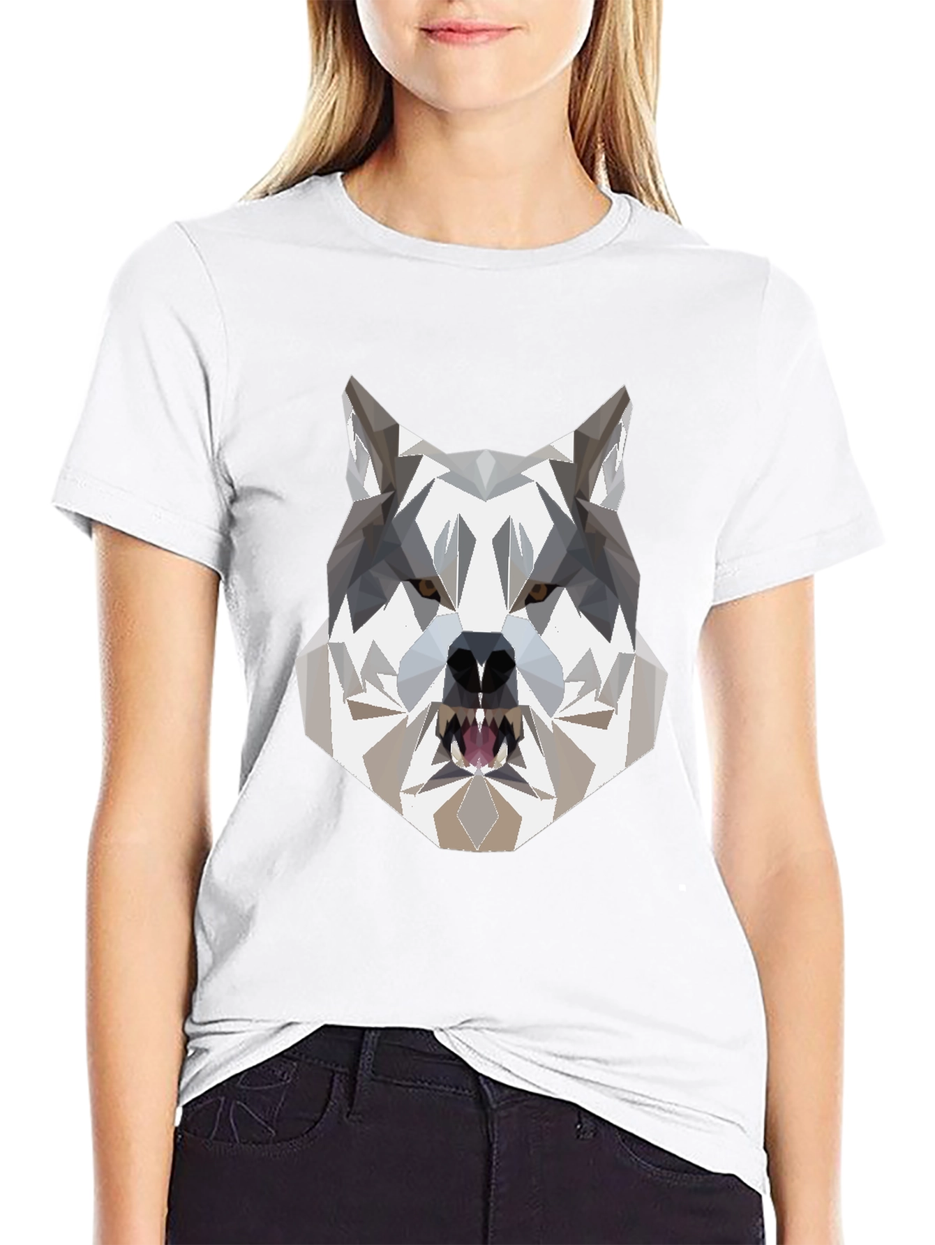 Geometric Wolf T-Shirt - Modern Graphic Tee