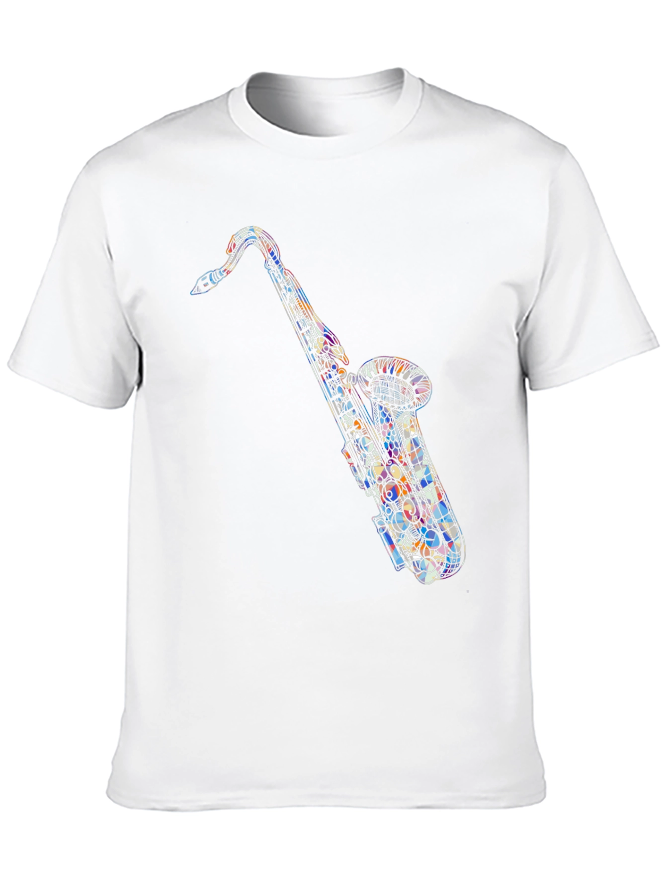 Abstract Saxophone Graphic Tee - Black