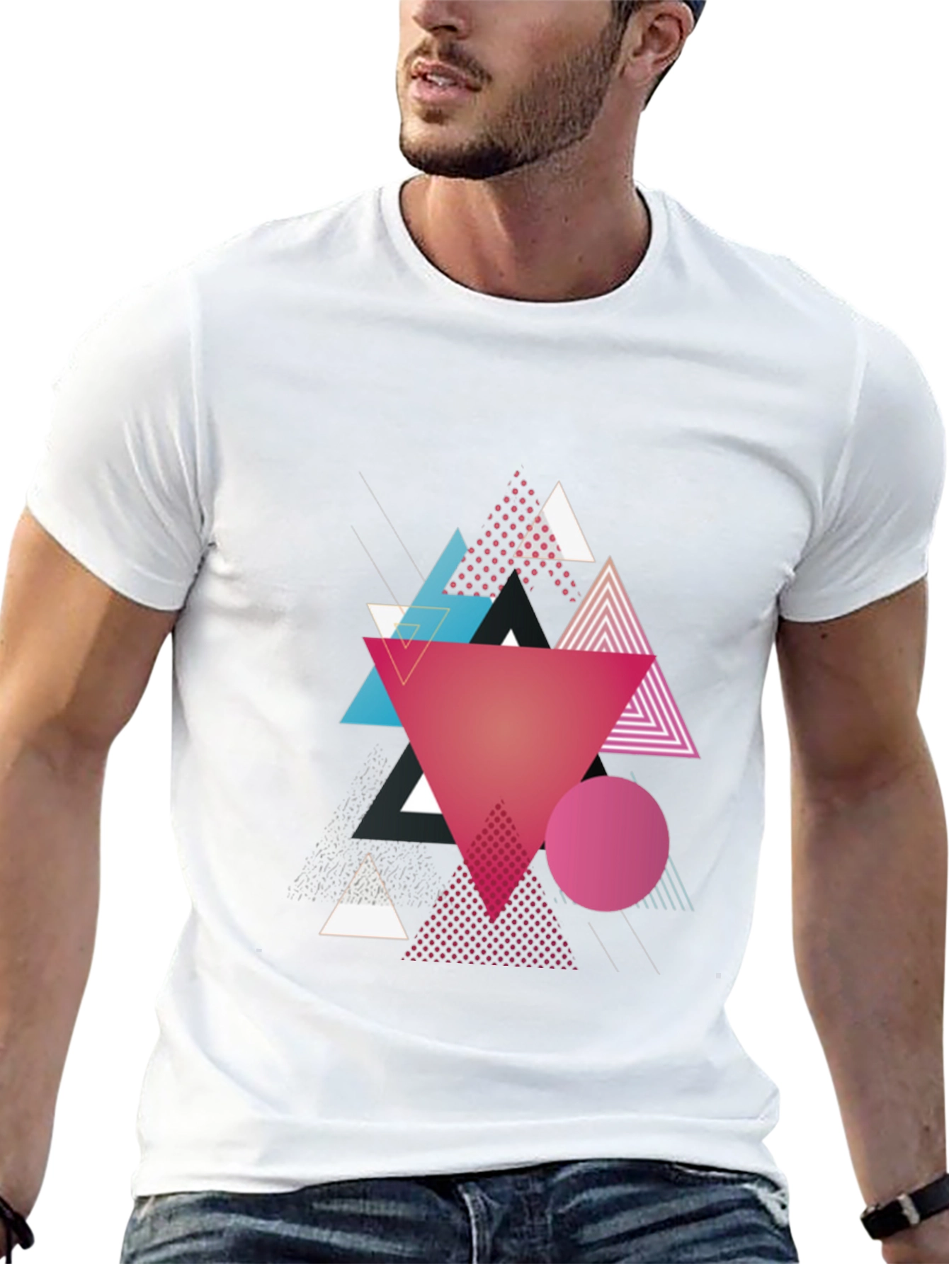 Geometric Triangle T-Shirt - Abstract Design