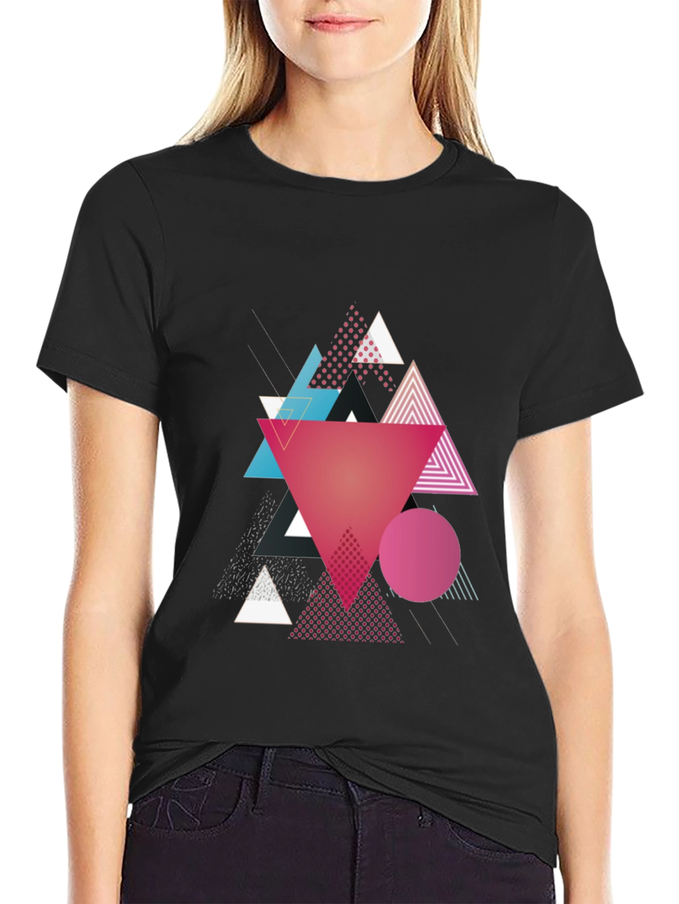 Geometric Triangle T-Shirt - Abstract Design