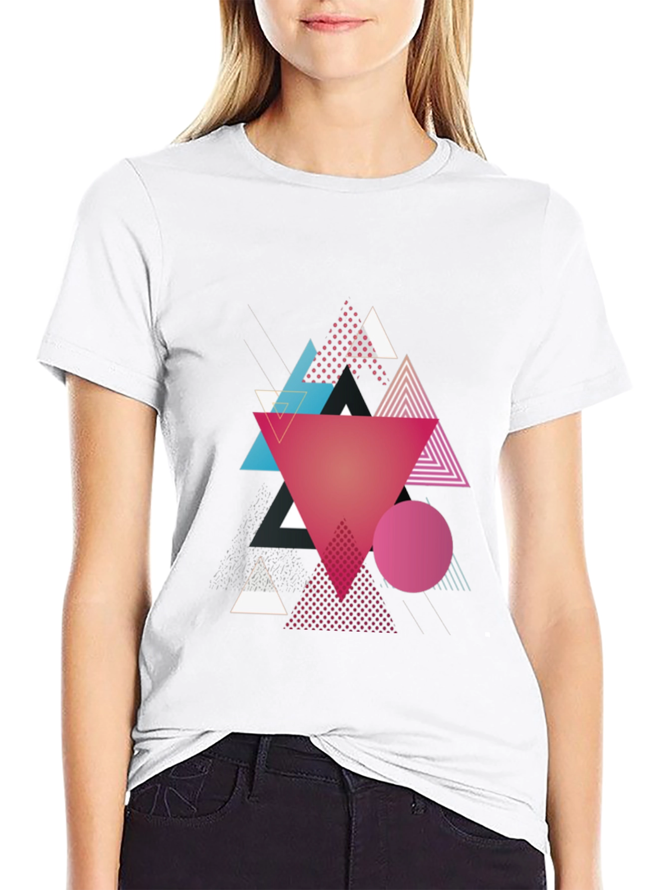 Geometric Triangle T-Shirt - Abstract Design
