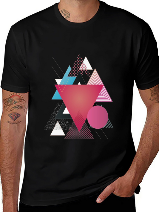 Geometric Triangle T-Shirt - Abstract Design