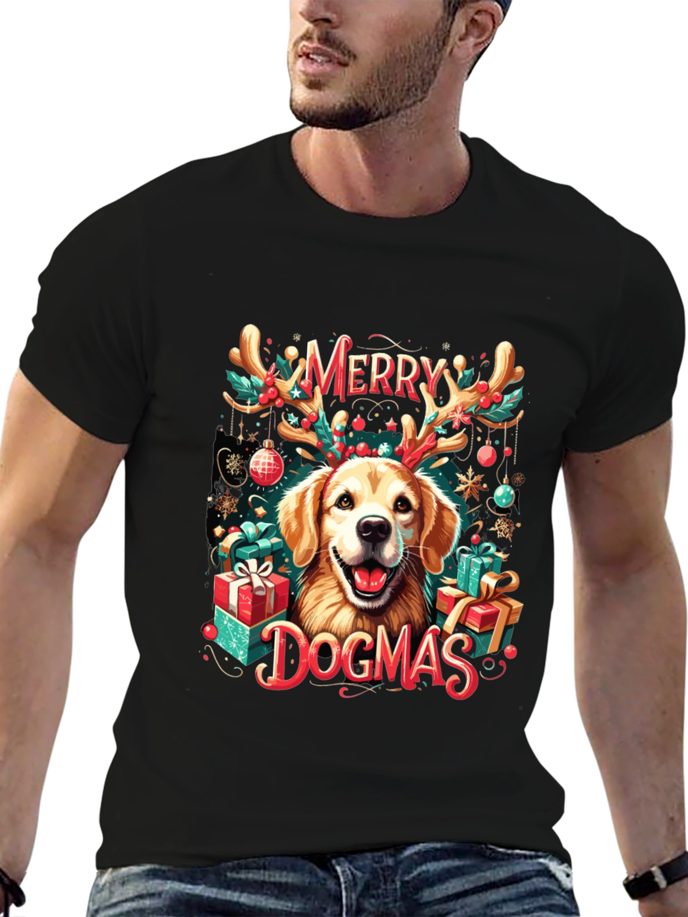 Merry Dogmas T-Shirt – Funny Christmas Dog Lover Gift Tee
