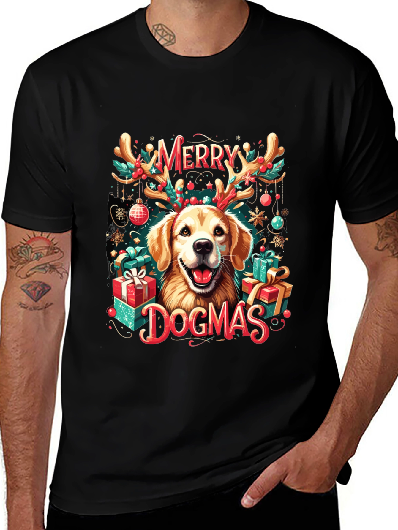 Merry Dogmas T-Shirt – Funny Christmas Dog Lover Gift Tee