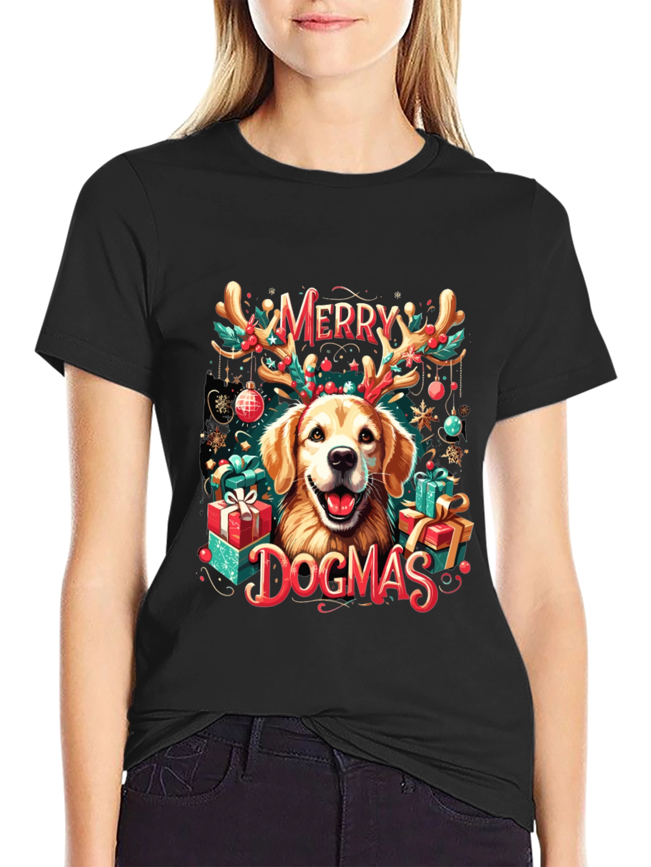 Merry Dogmas T-Shirt – Funny Christmas Dog Lover Gift Tee