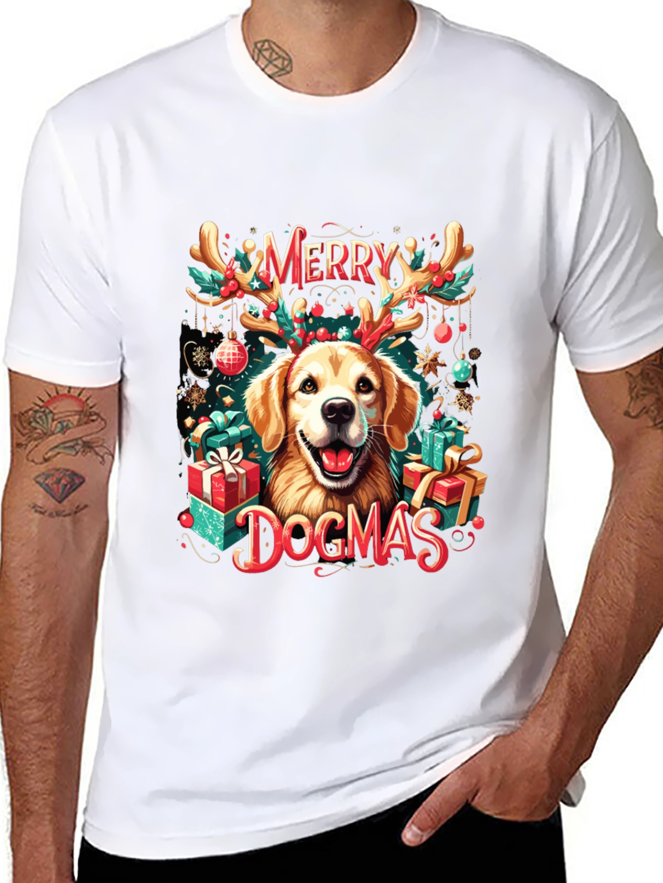 Merry Dogmas T-Shirt – Funny Christmas Dog Lover Gift Tee