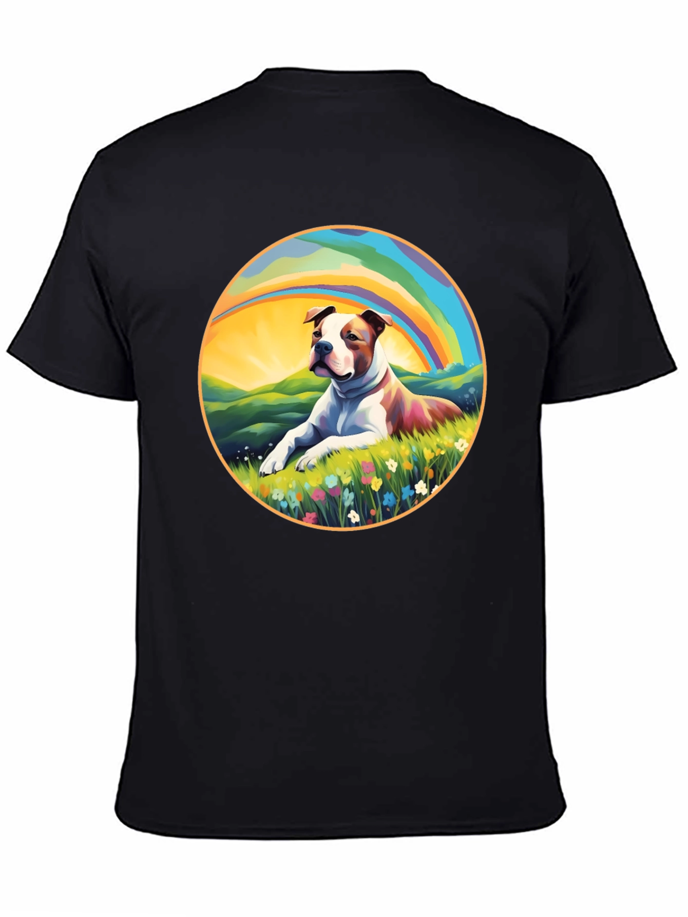 Rainbow Dog Graphic T-Shirt – Colorful Dog Lover Gift Tee