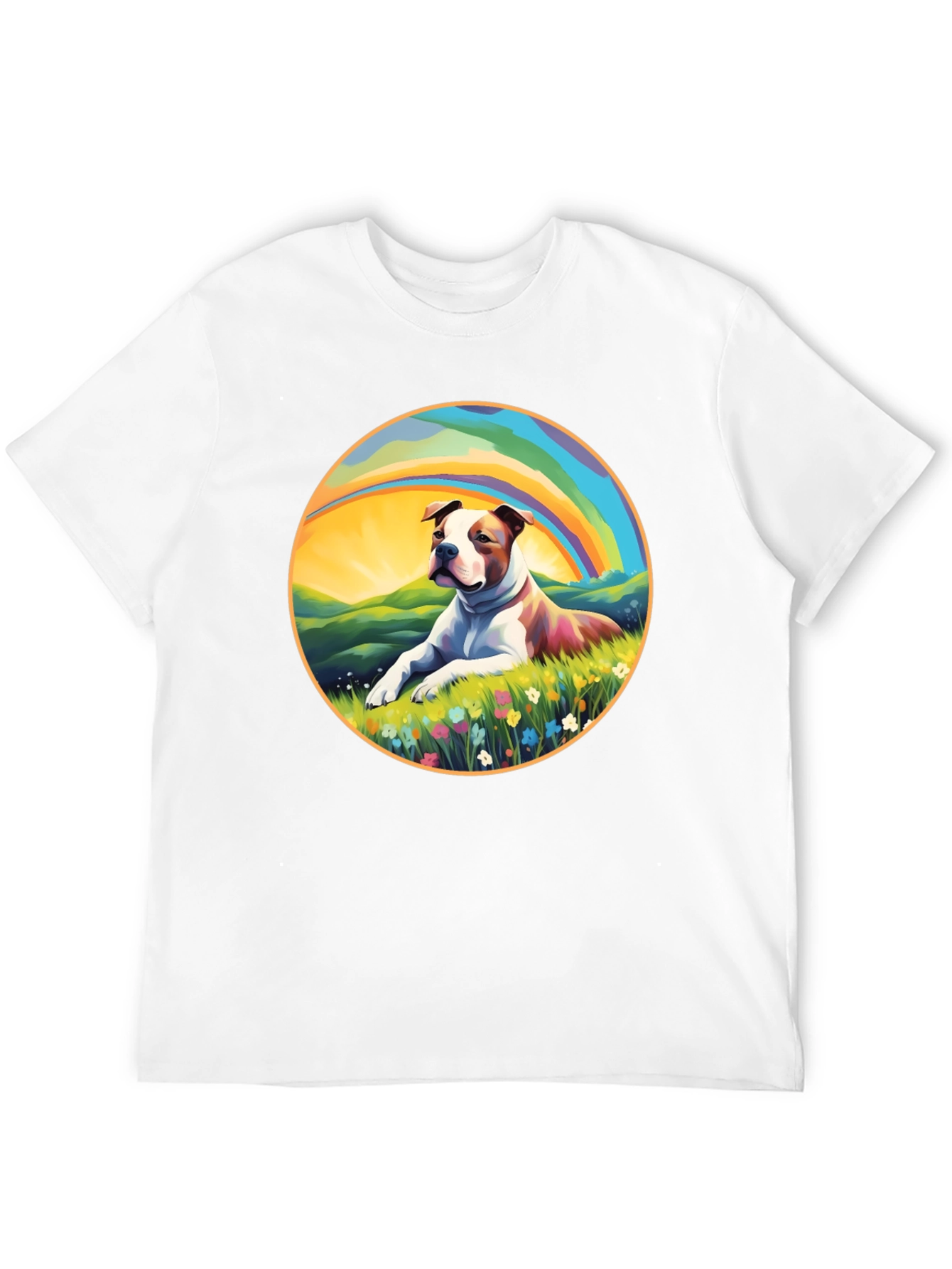 Rainbow Dog Graphic T-Shirt – Colorful Dog Lover Gift Tee