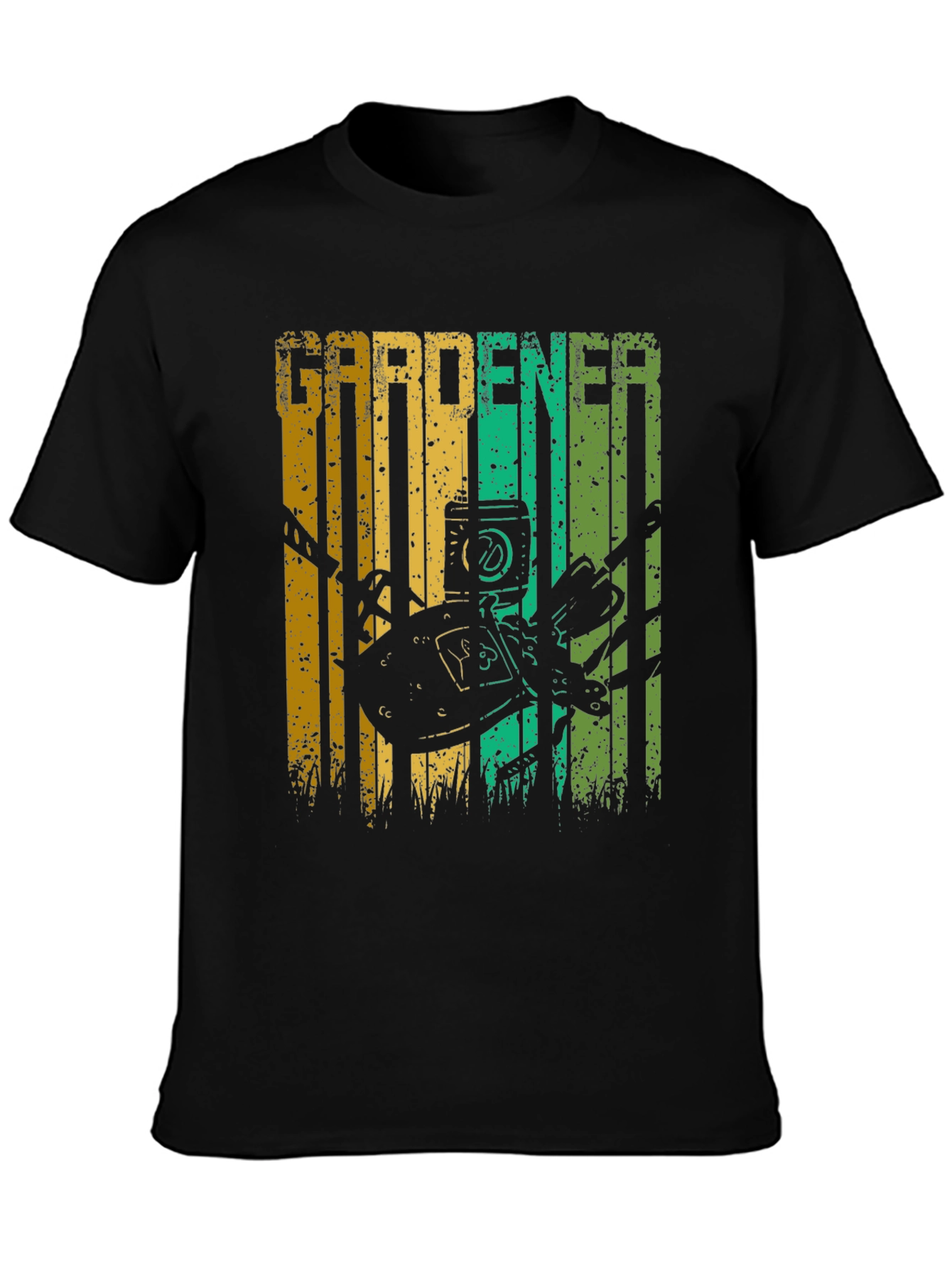 Gardener Graphic Print T-Shirt - Black Cotton