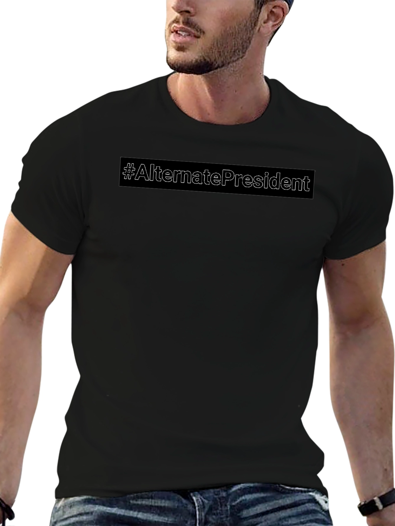 Alternate President Black Cotton Tee