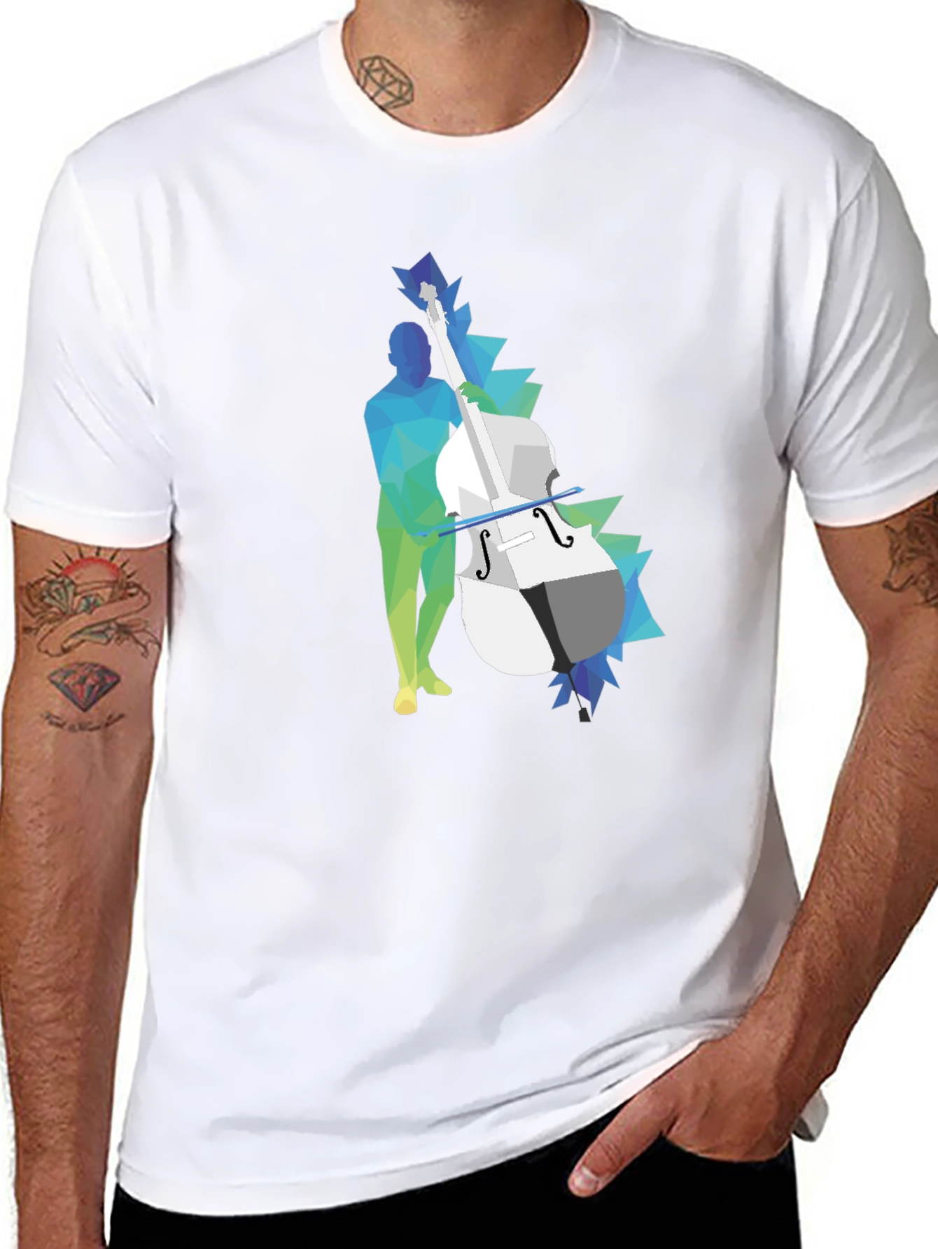 Abstract Bass Player Graphic Tee