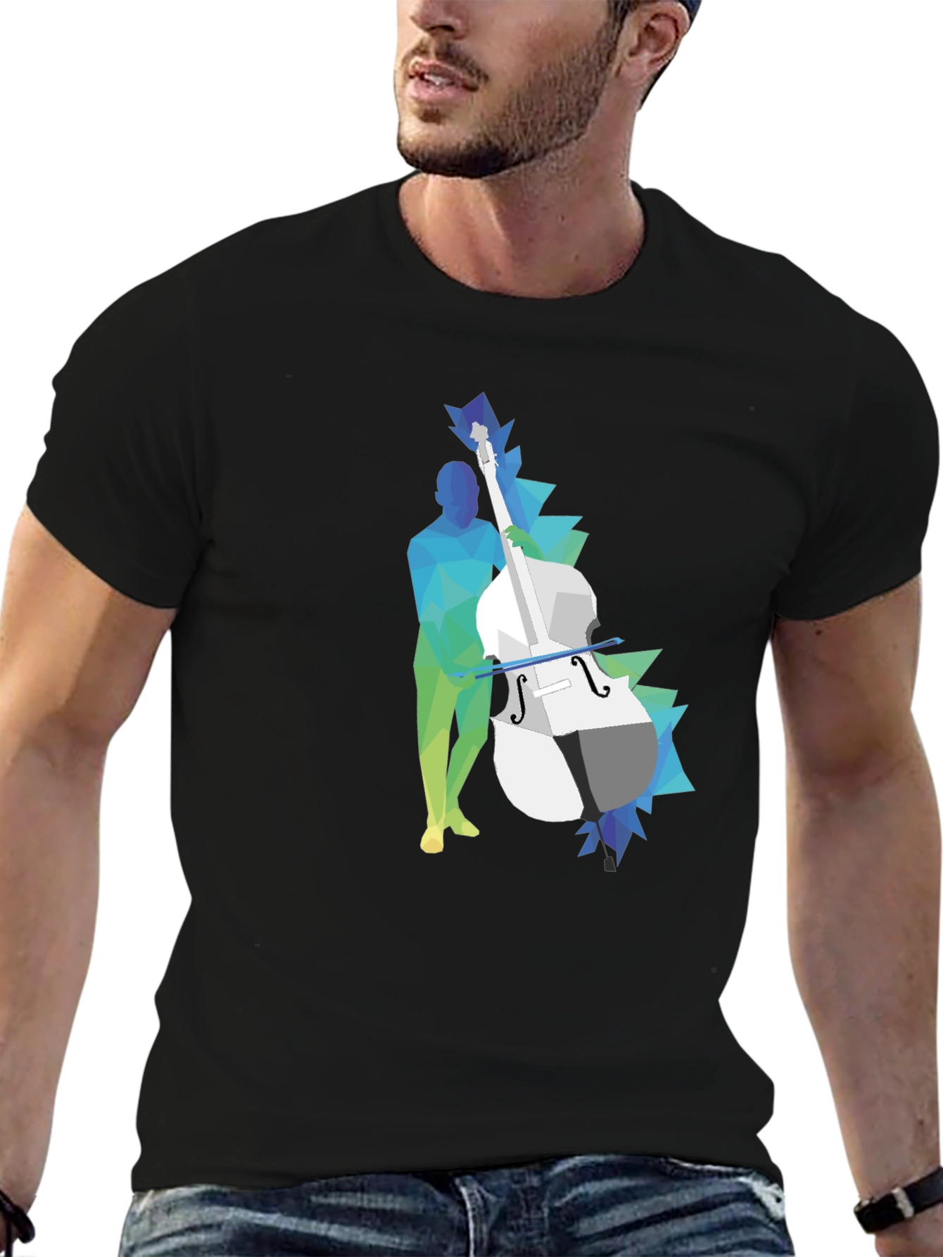 Abstract Bass Player Graphic Tee