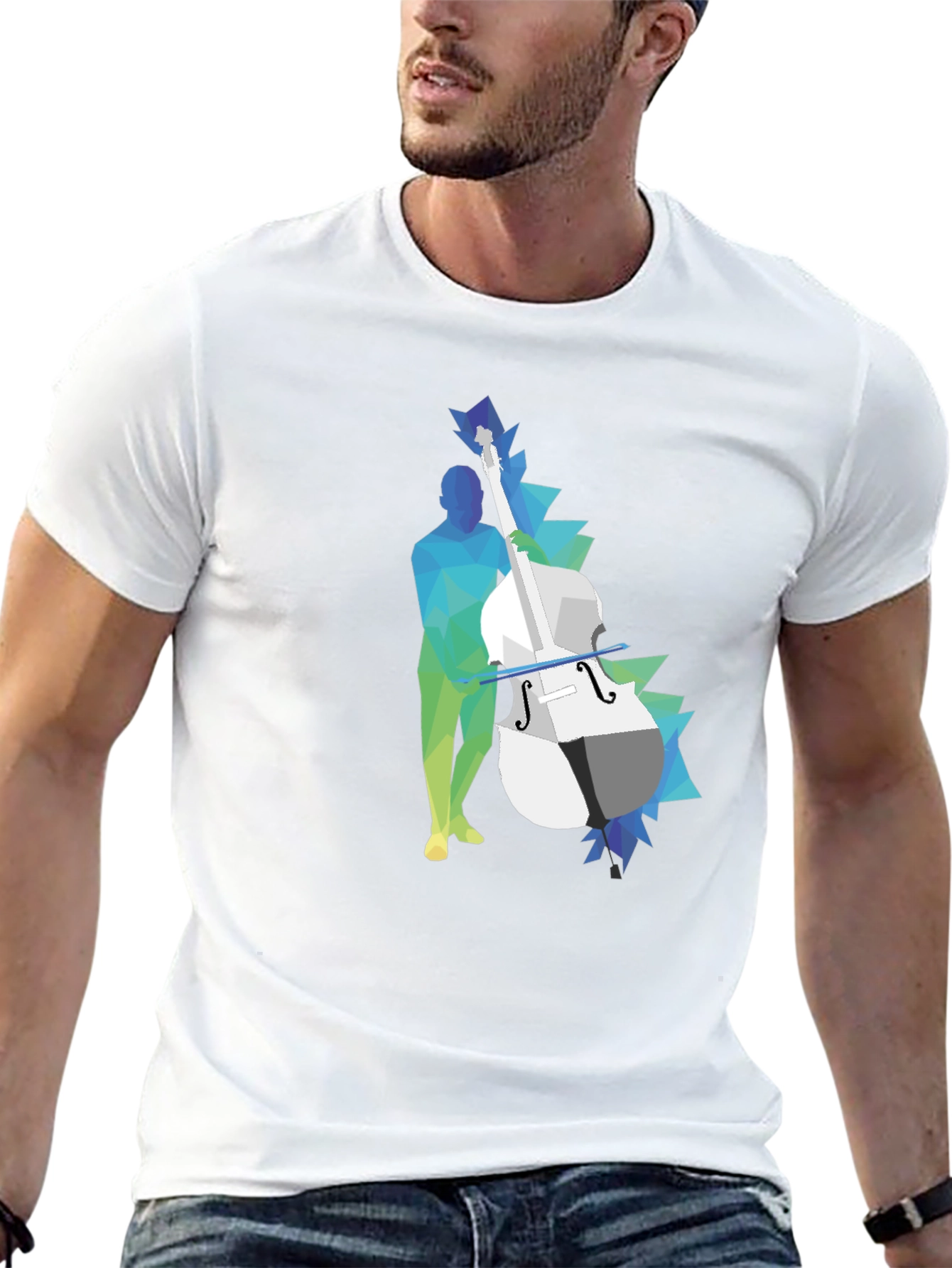Abstract Bass Player Graphic Tee