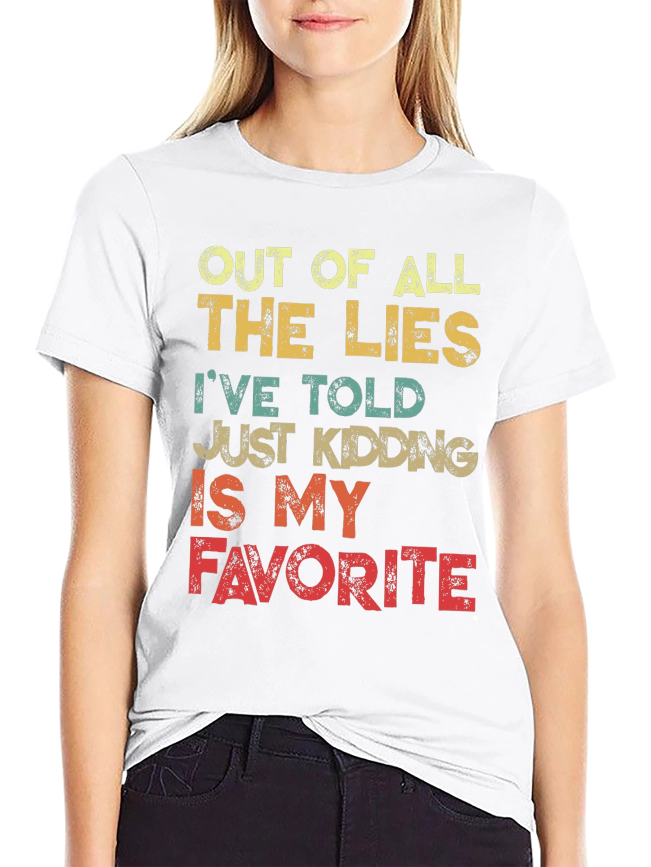 Funny Sarcastic Graphic Tee - Just Kidding