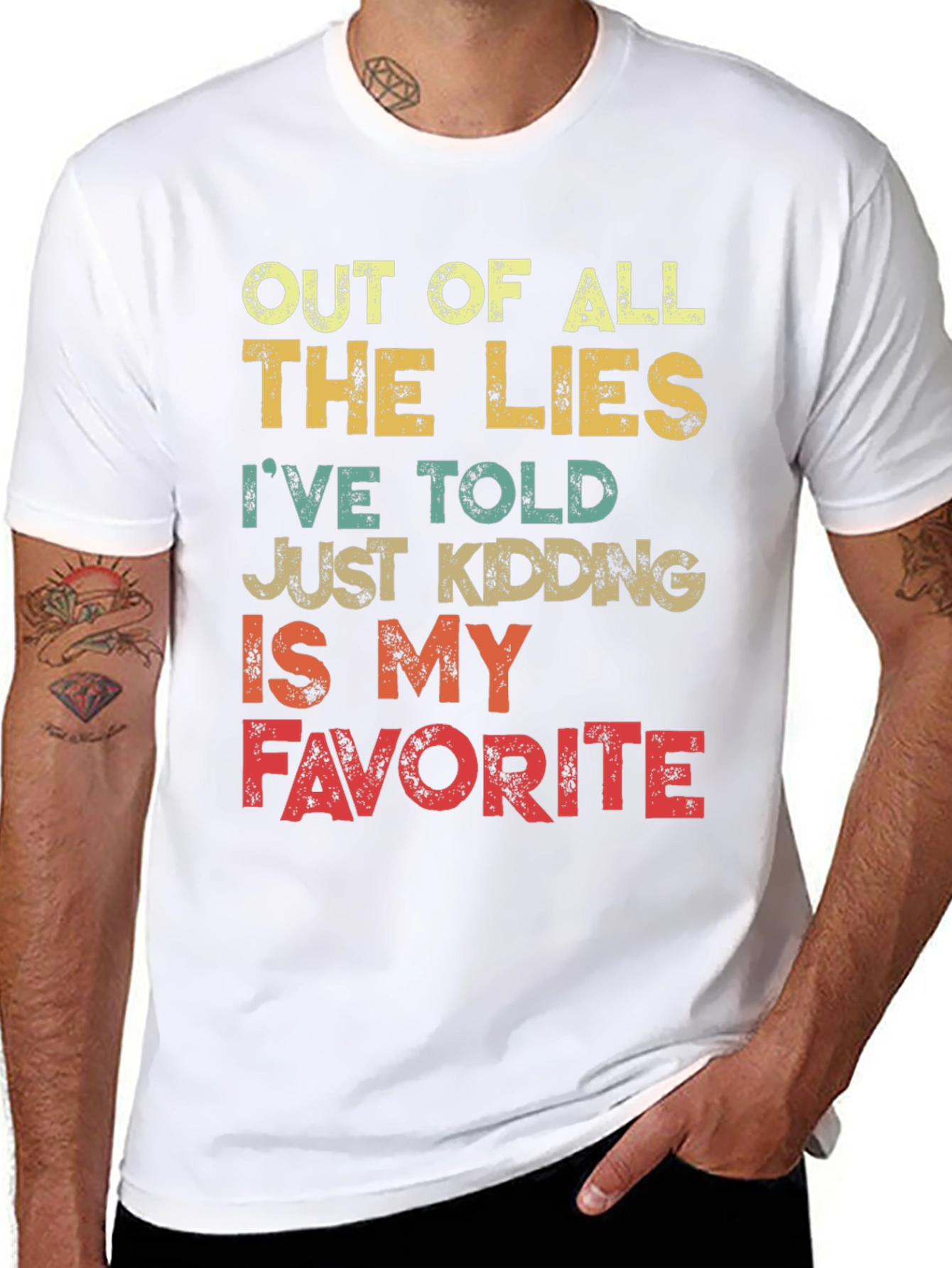 Funny Sarcastic Graphic Tee - Just Kidding