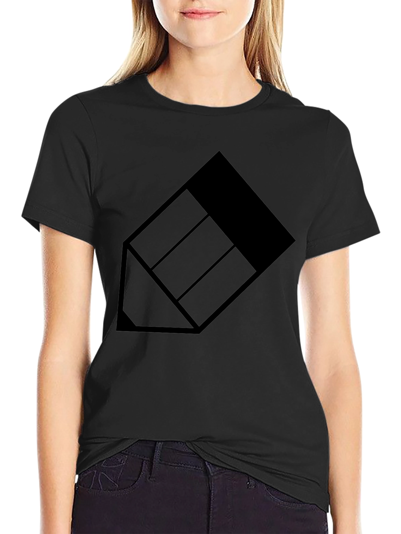 Geometric Black Graphic Tee - Modern Style
