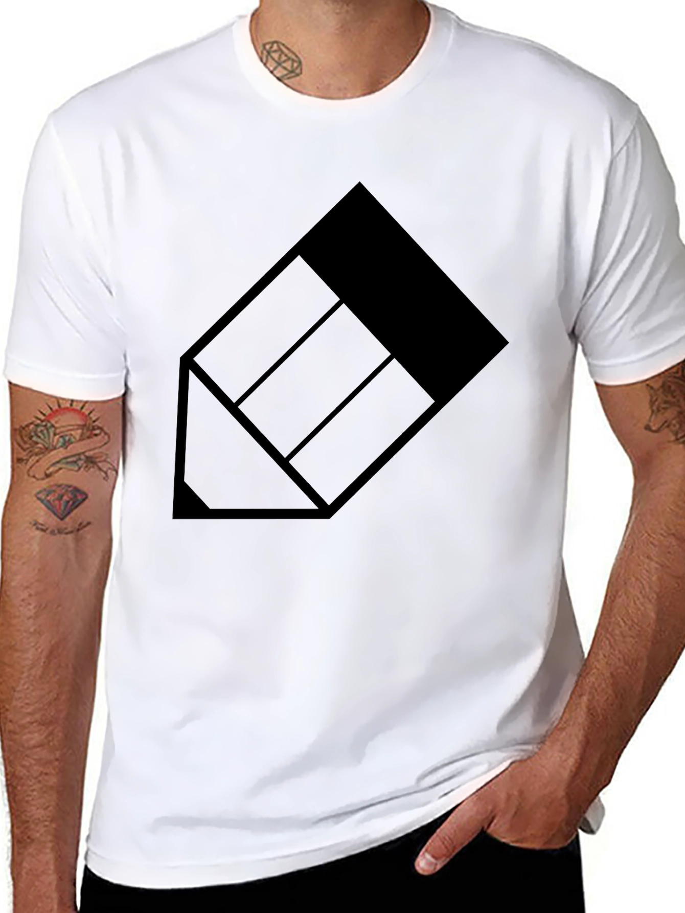 Geometric Black Graphic Tee - Modern Style
