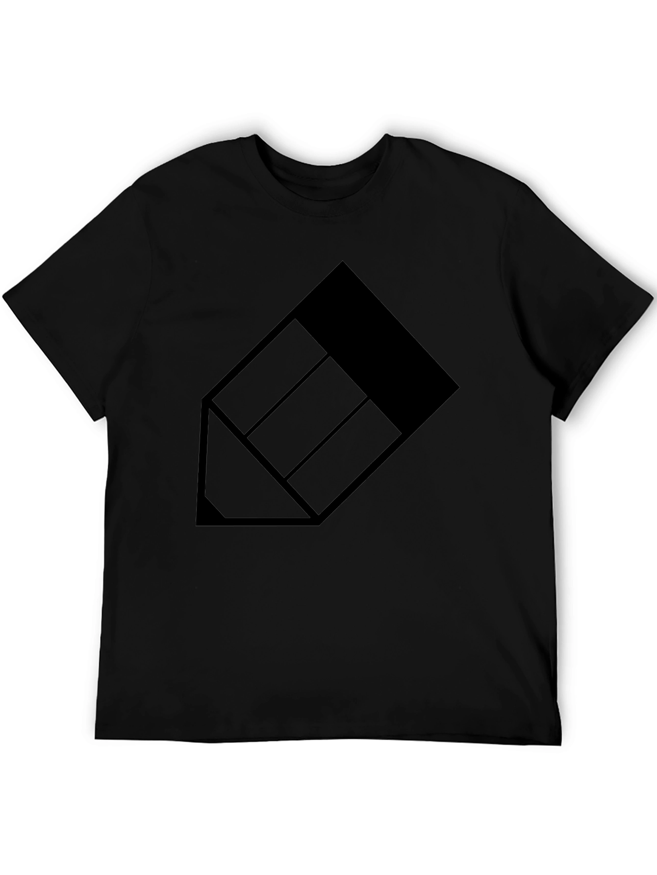 Geometric Black Graphic Tee - Modern Style