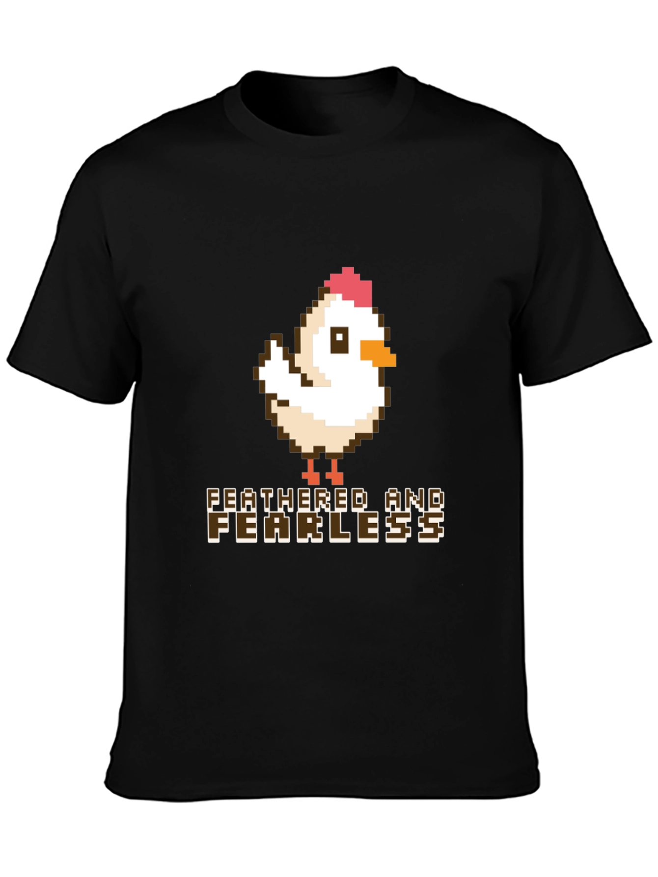 Feathered and Fearless Chicken Graphic Tee