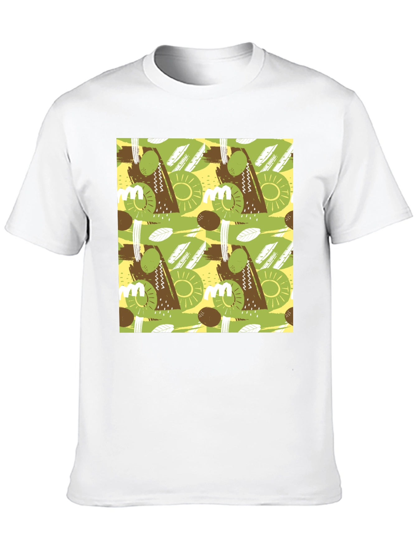 Abstract Fruit Pattern T-Shirt - Black