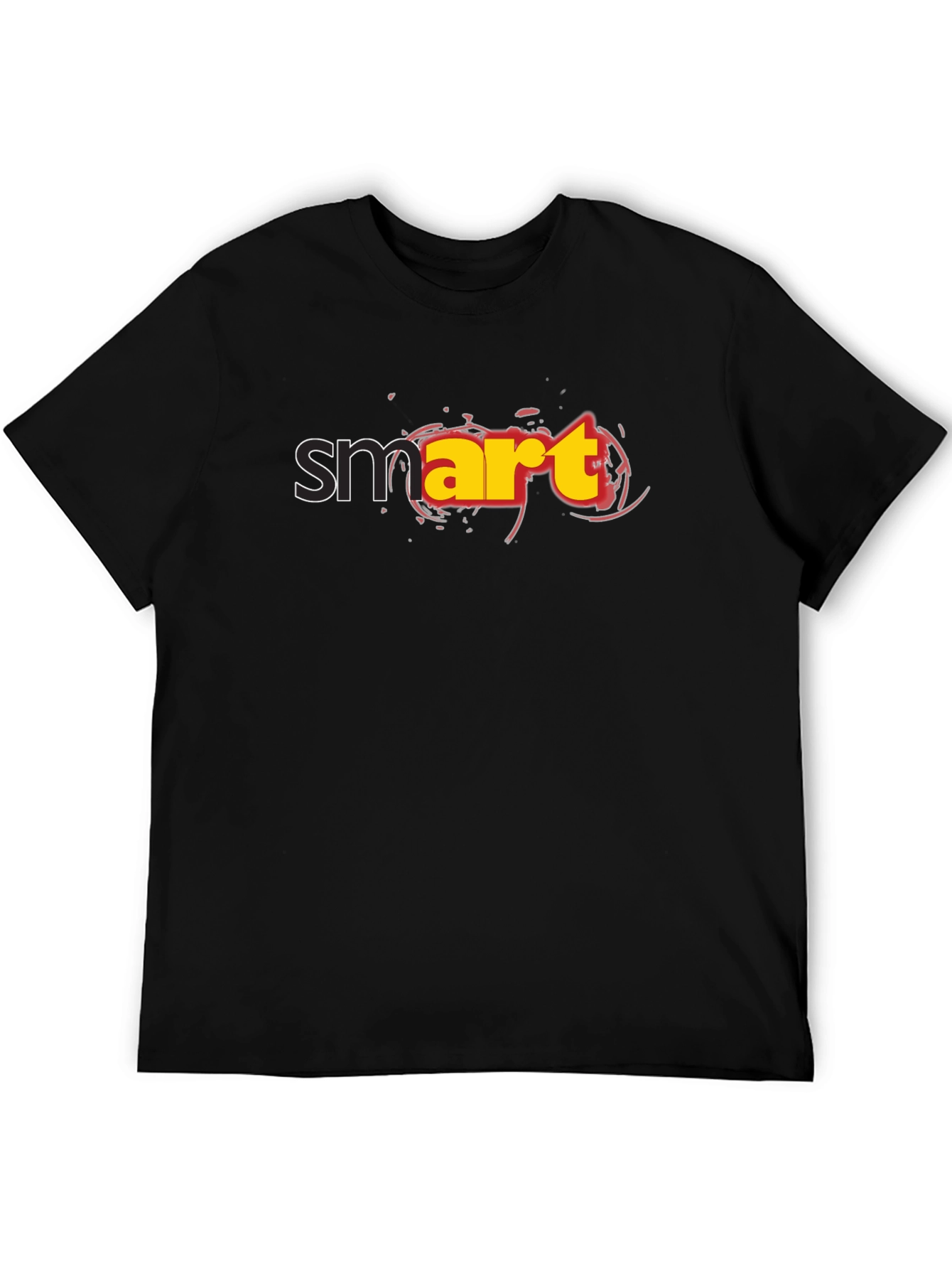Smart Graphic Black T-Shirt - Mens Casual Tee