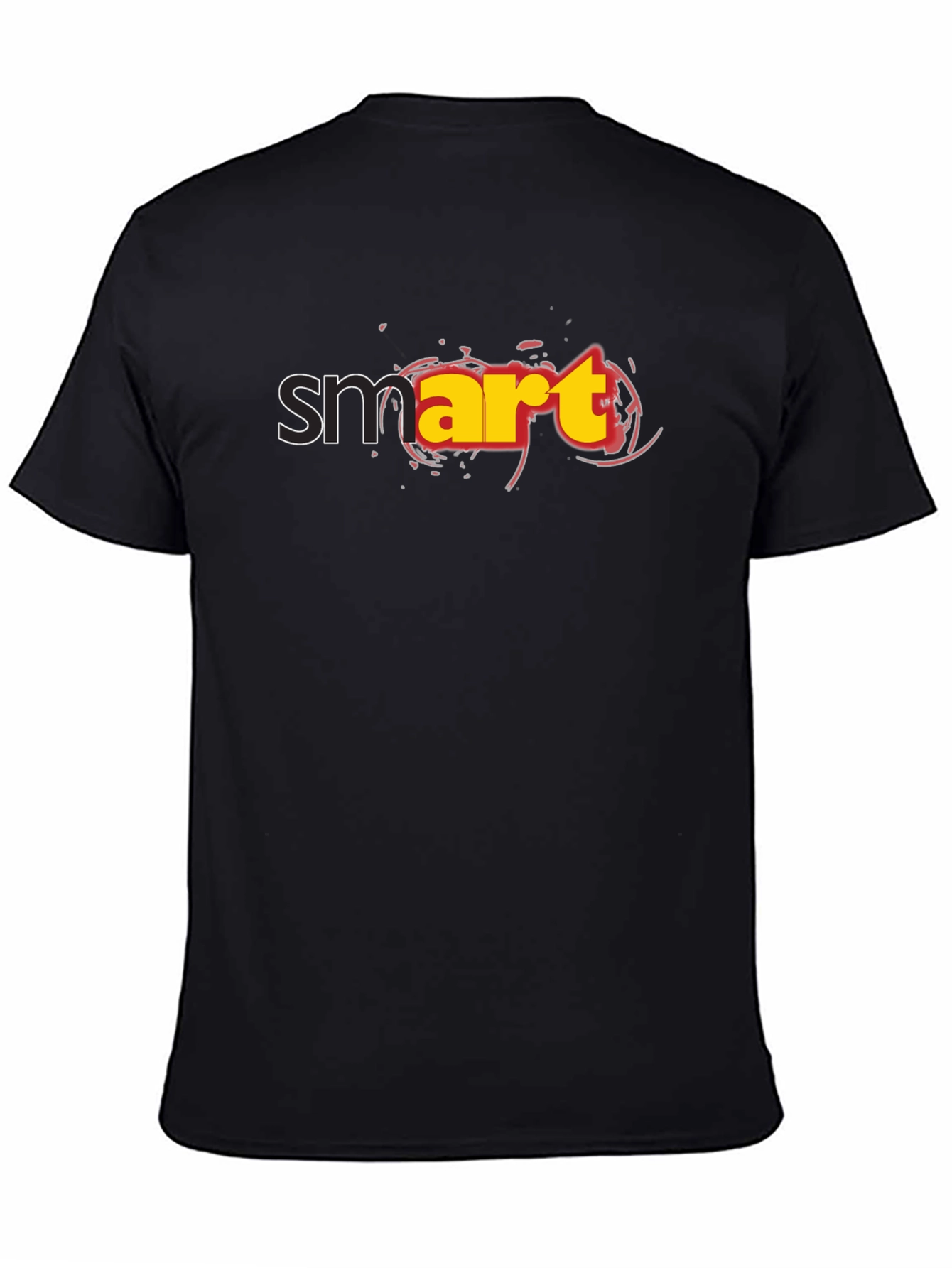 Smart Graphic Black T-Shirt - Mens Casual Tee