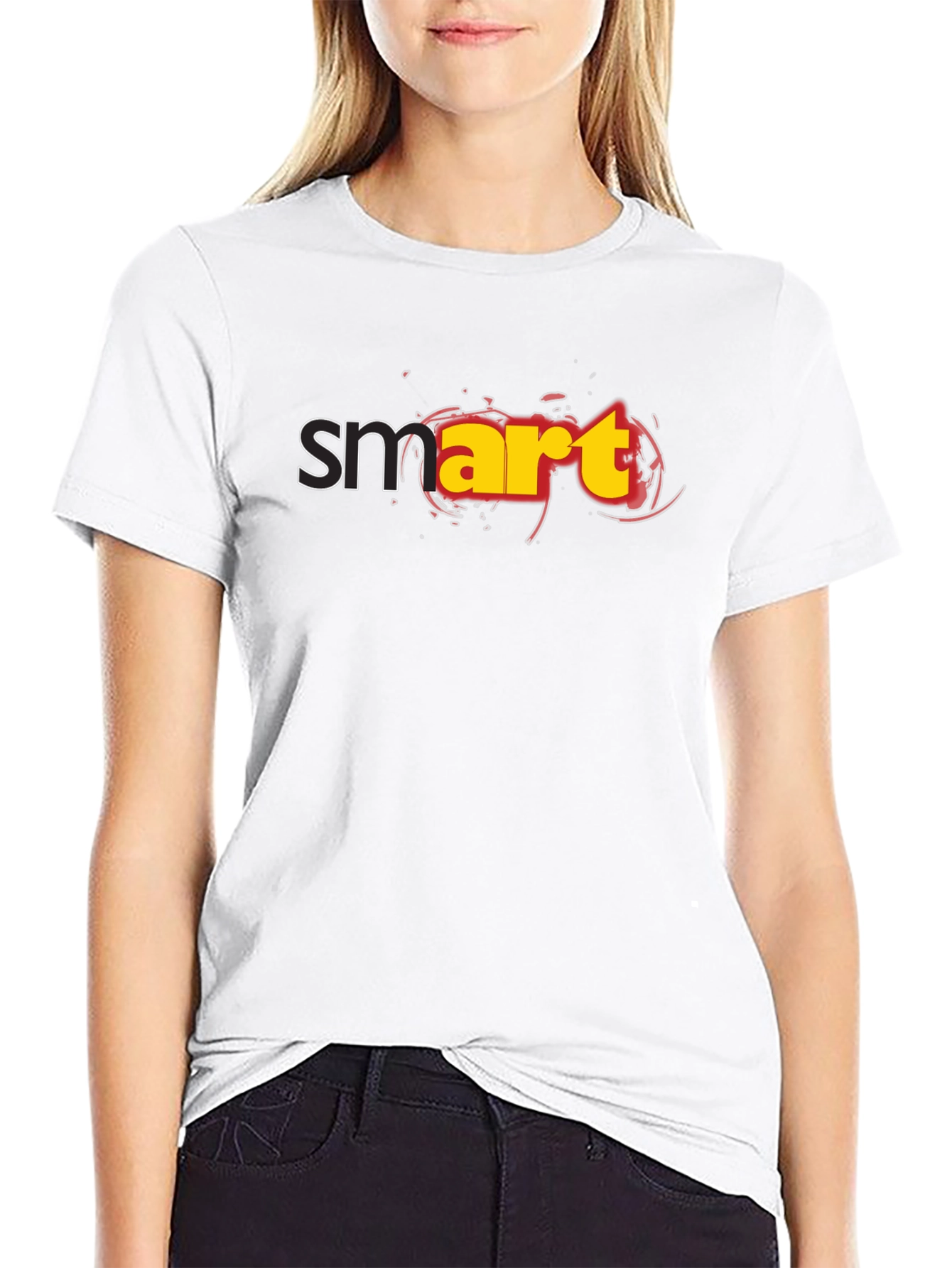 Smart Graphic Black T-Shirt - Mens Casual Tee
