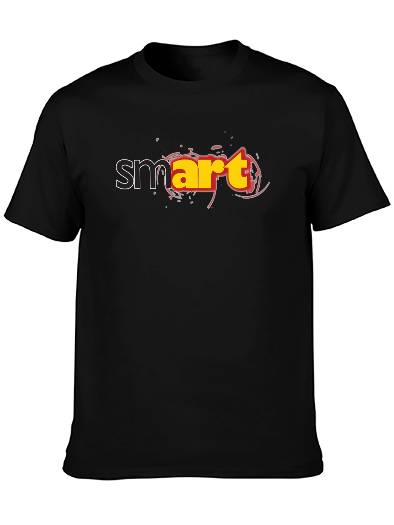 Smart Graphic Black T-Shirt - Mens Casual Tee